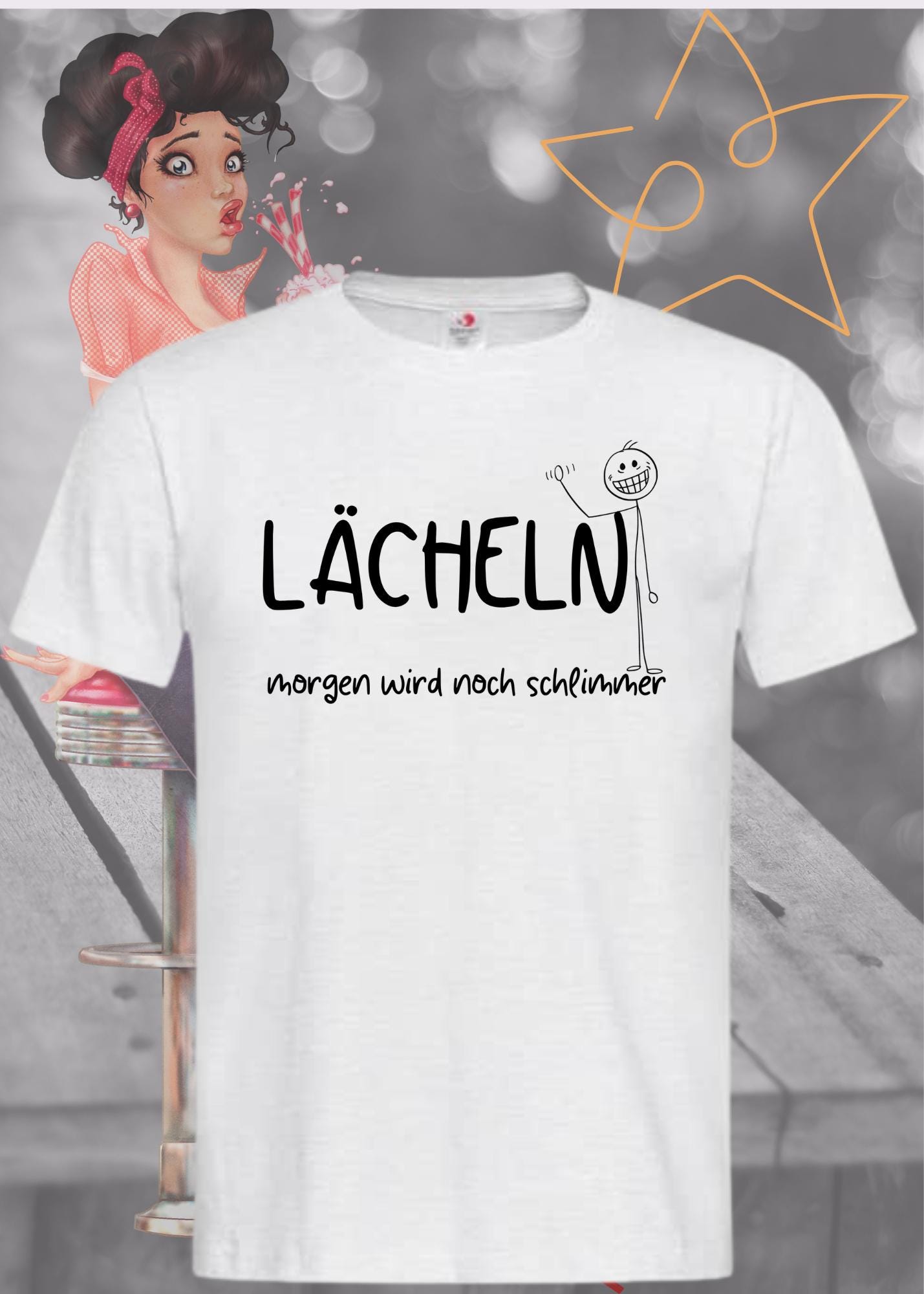 ๐ Lรคcheln morgen wird noch schlimmer T-Shirt ๐ Witziges Statement Shirt ๐ Lustiges Geschenk Unisex ๐