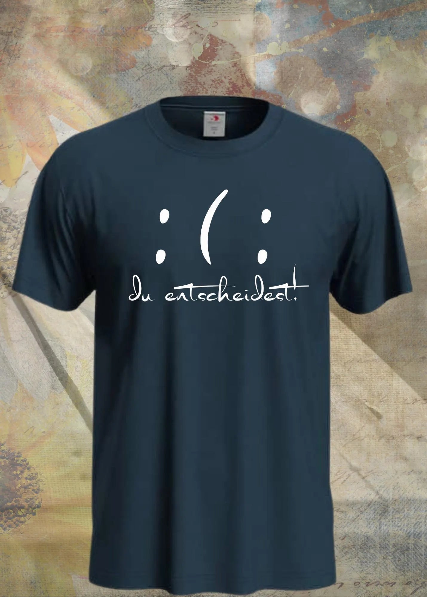 😇😈 T-Shirt 'Du entscheidest' - Witziges Spruch-Shirt mit gutem & bösem Smiley 🎭