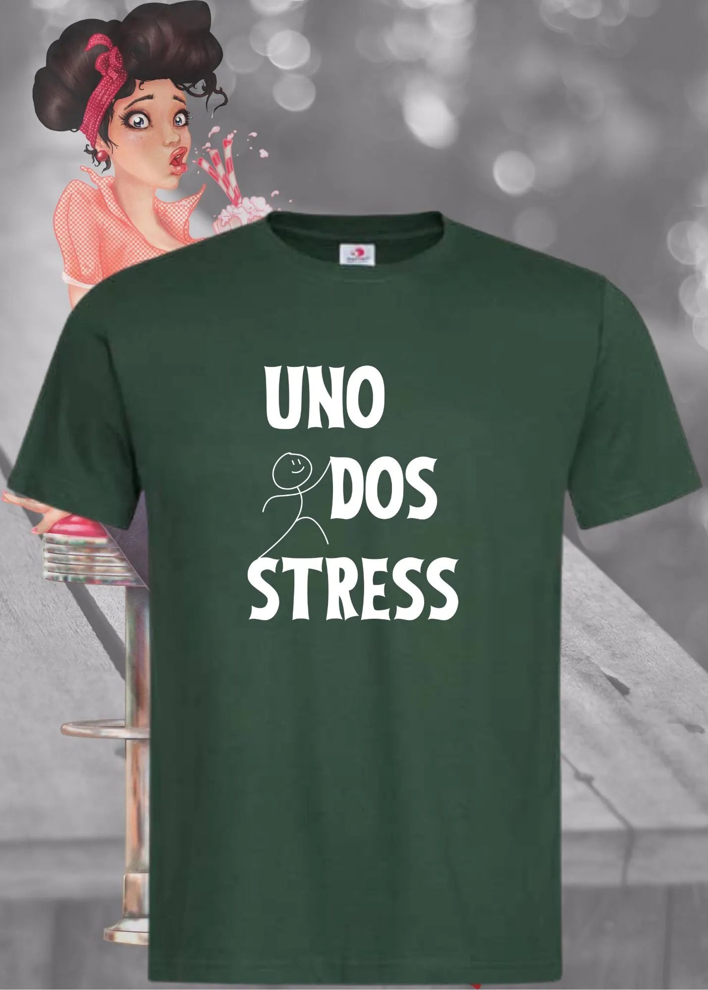 😌 Unisex T-Shirt 'Uno Dos Stress' - Anti-Stress Humor für Entspannte 🧘♀️