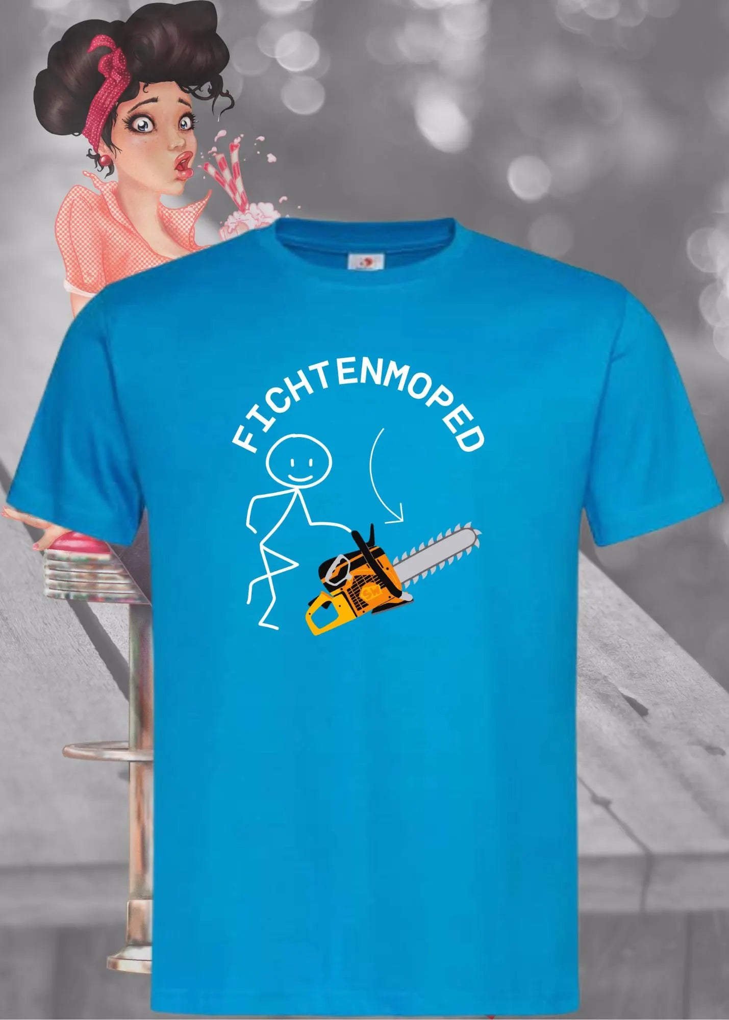 🪚 Fichtenmoped Kettensäge T-Shirt - Holzfäller Humor & Waldarbeit 🌲