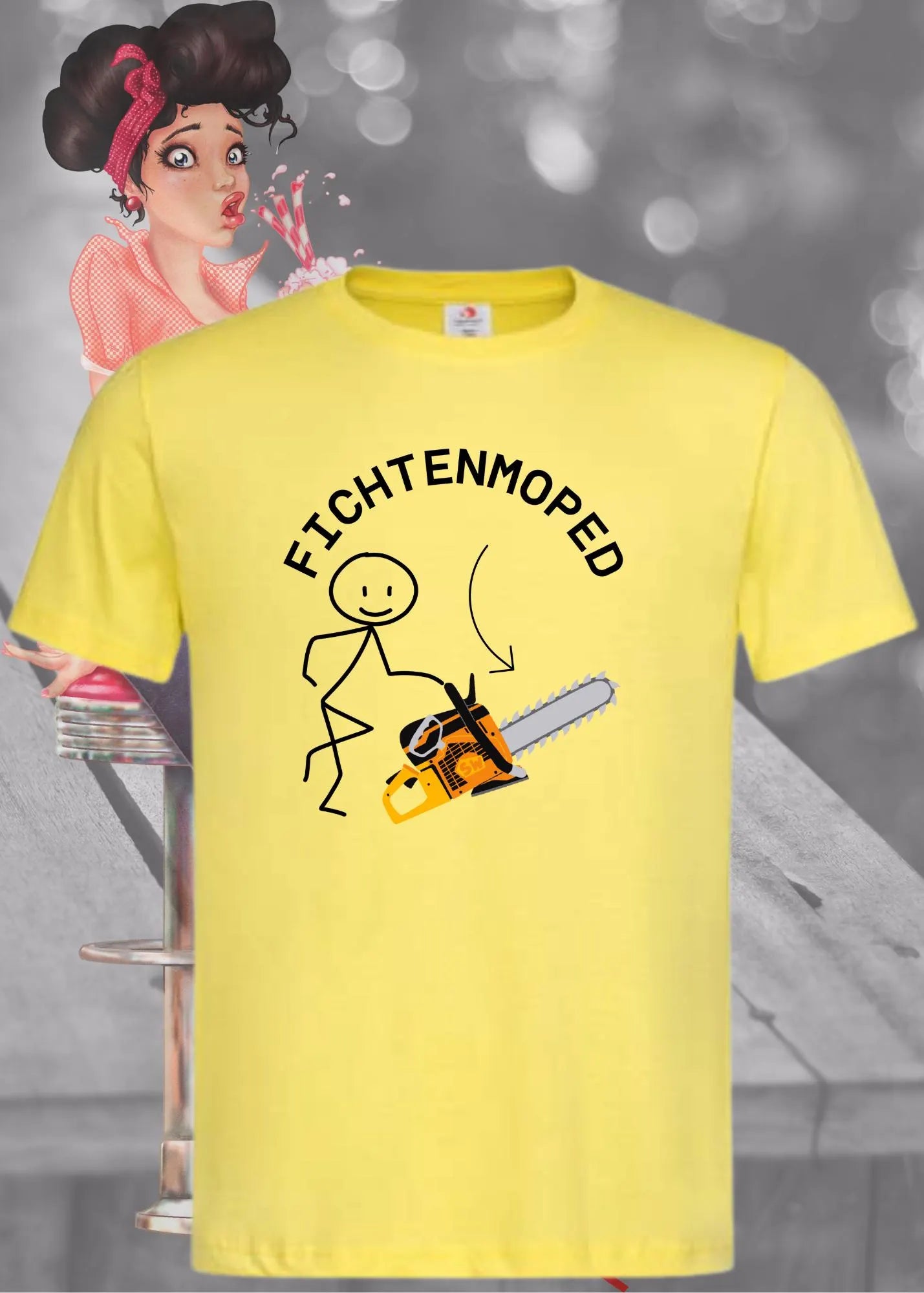 🪚 Fichtenmoped Kettensäge T-Shirt - Holzfäller Humor & Waldarbeit 🌲
