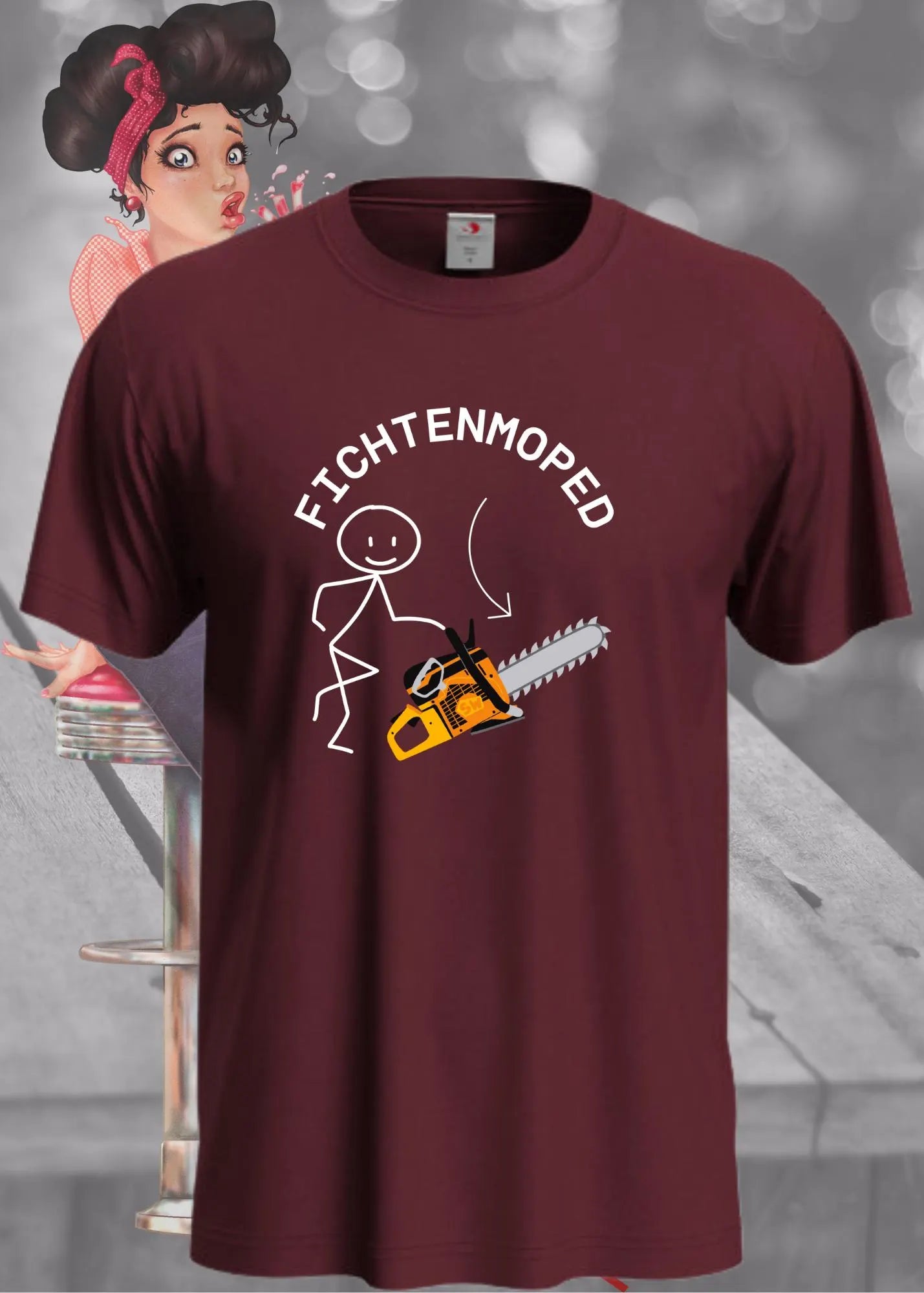 🪚 Fichtenmoped Kettensäge T-Shirt - Holzfäller Humor & Waldarbeit 🌲