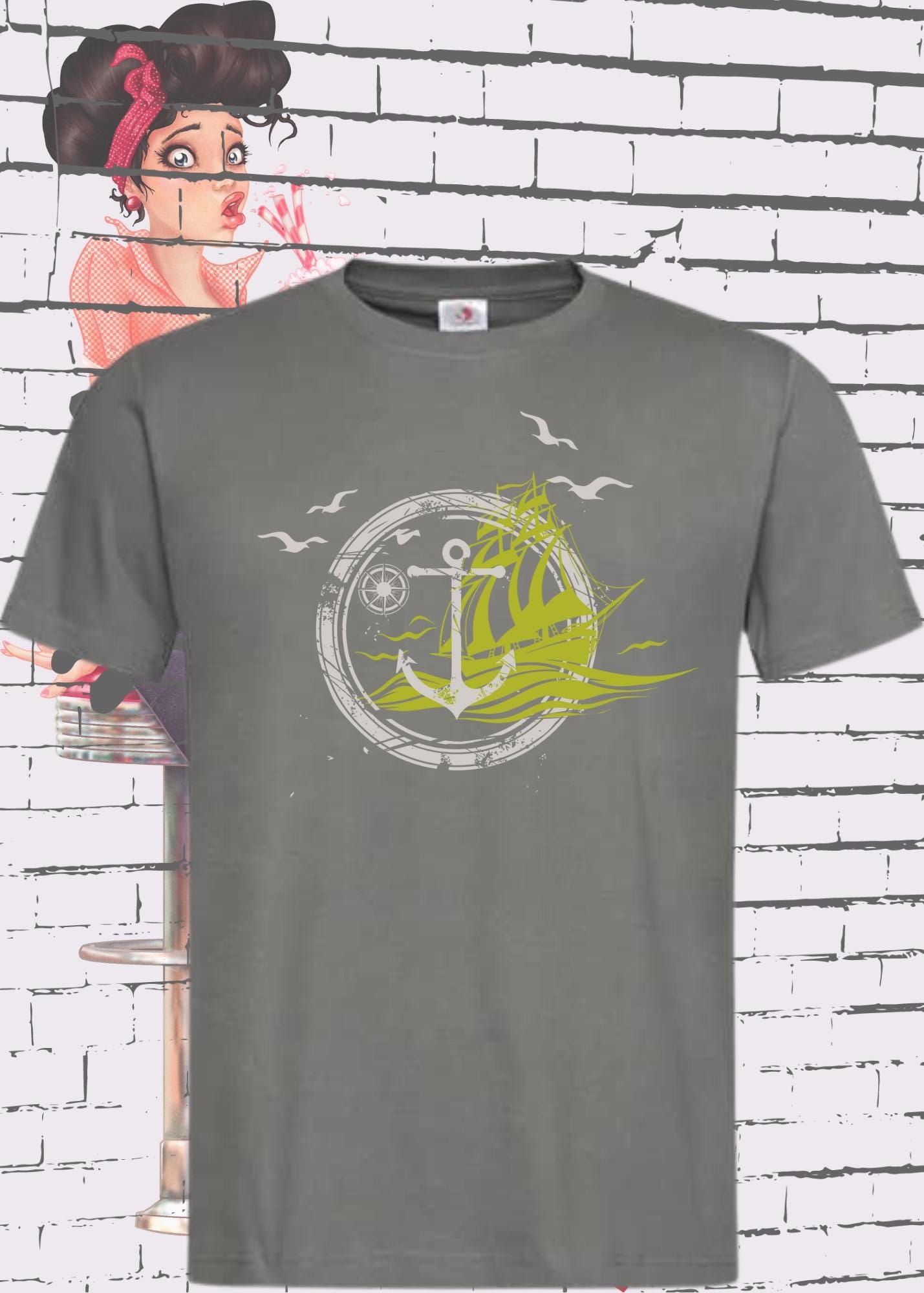 β T-Shirt Schiff Anker Kompass π§ Witziges T-Shirt mit Spruch π Geschenkidee Freizeit T-Shirt π Geburtstagsgeschenk Unisex β΅