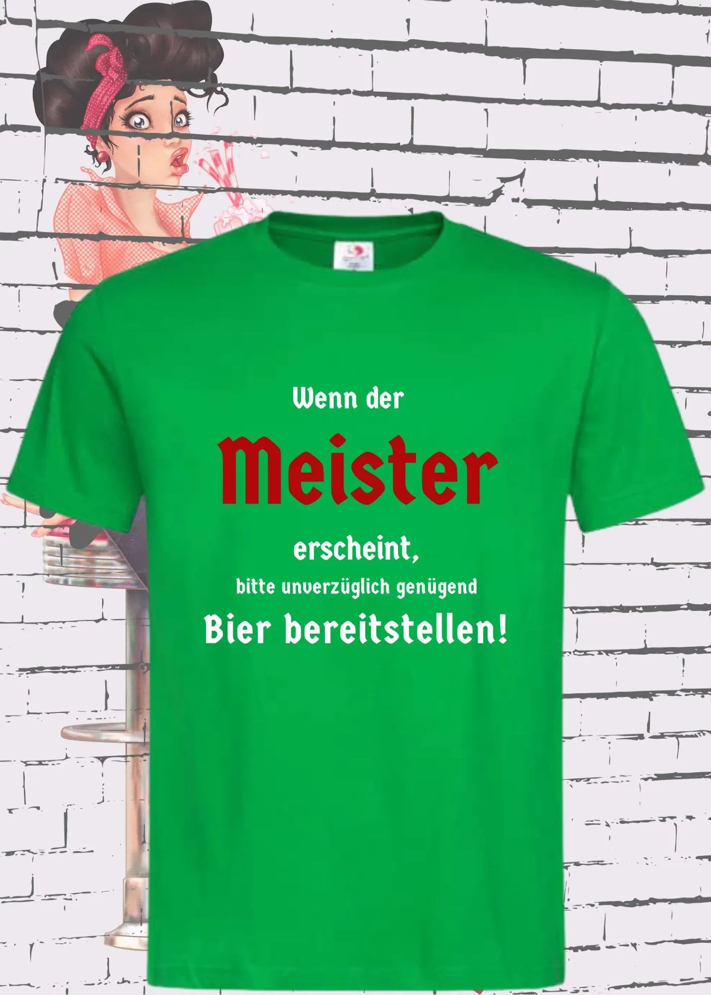 Meister T-Shirt 'Wenn der Meister erscheint, Bier bereitstellen' | Lustiger Spruch