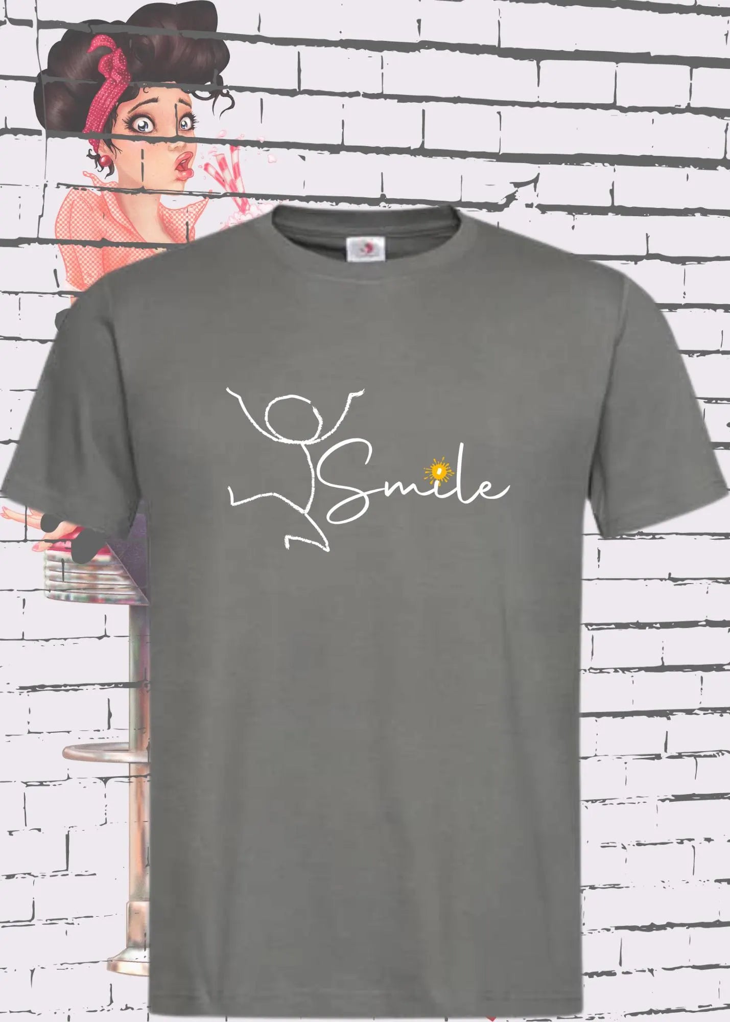 😊 Smile T-Shirt - Witziges Geschenk für gute Laune 🎁 Freizeit & Geburtstag ✨