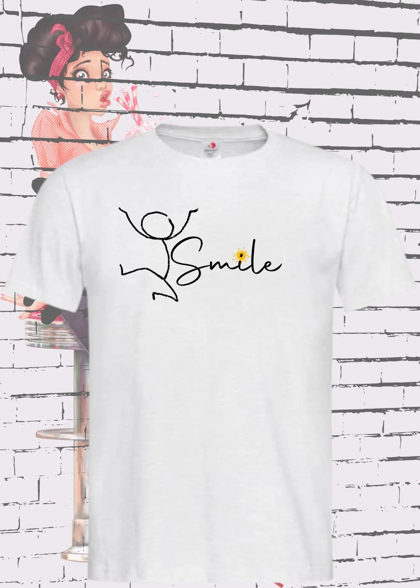 😊 Smile T-Shirt - Witziges Geschenk für gute Laune 🎁 Freizeit & Geburtstag ✨