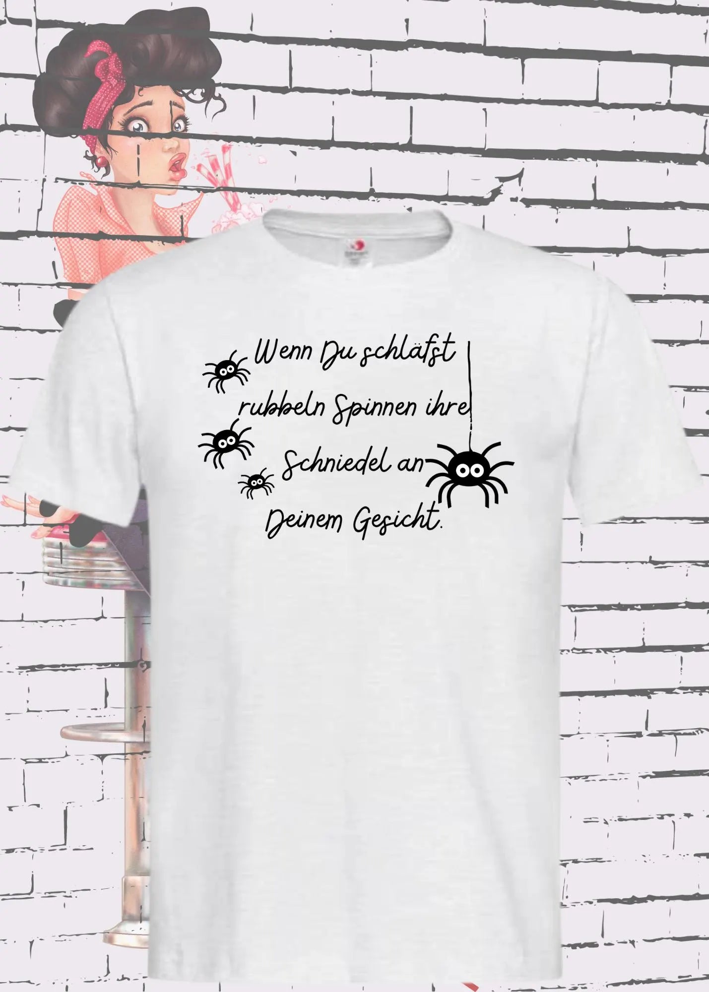 🕷️ Unisex T-Shirt 'Spiders In The Night - Wenn Du Schläfst...' 😱 | Gruseliges Fun-Shirt