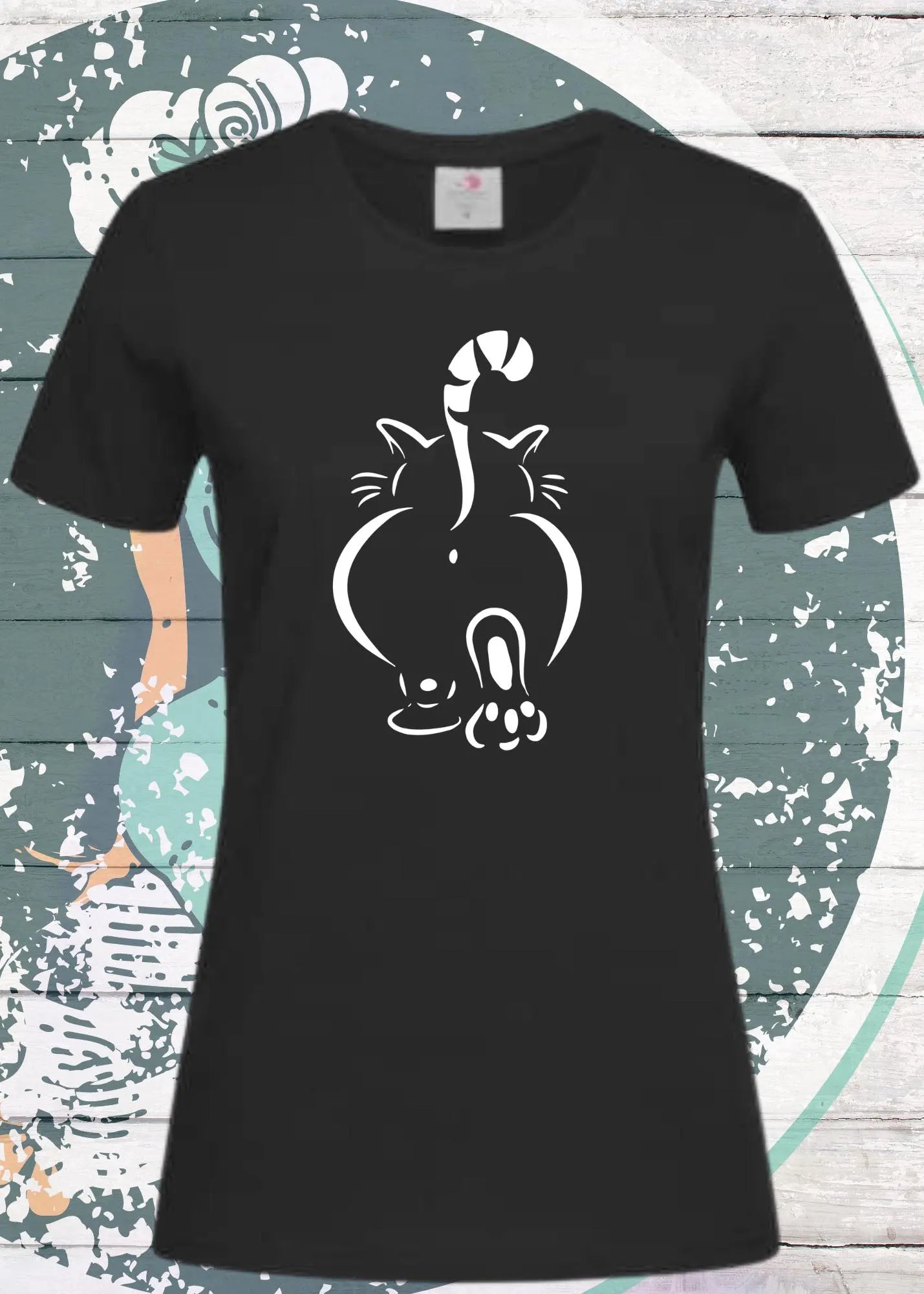 🐱🍑 Lustiges Damen T-Shirt - Katzenpo - Süßes Katzen Design 😸