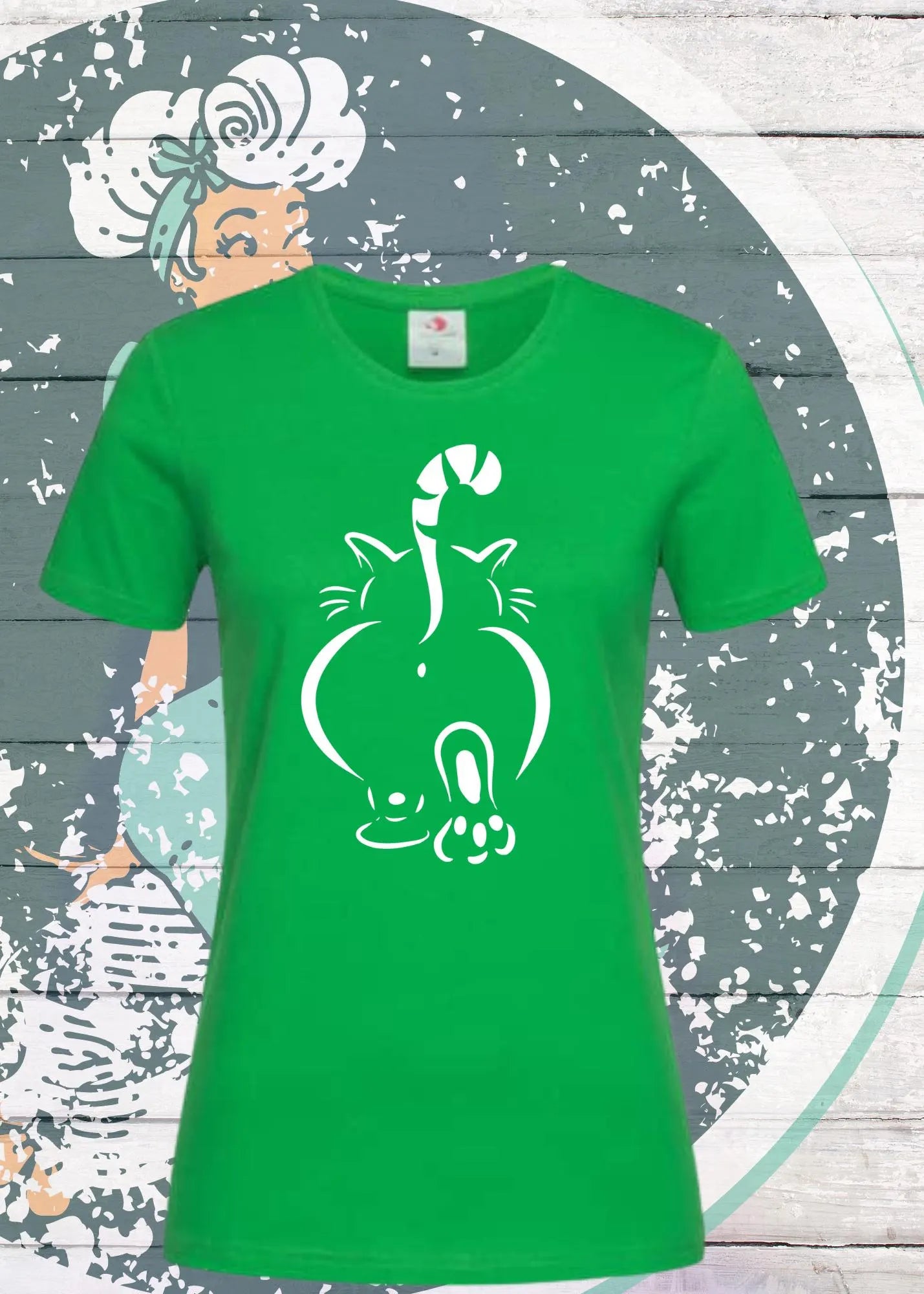 🐱🍑 Lustiges Damen T-Shirt - Katzenpo - Süßes Katzen Design 😸