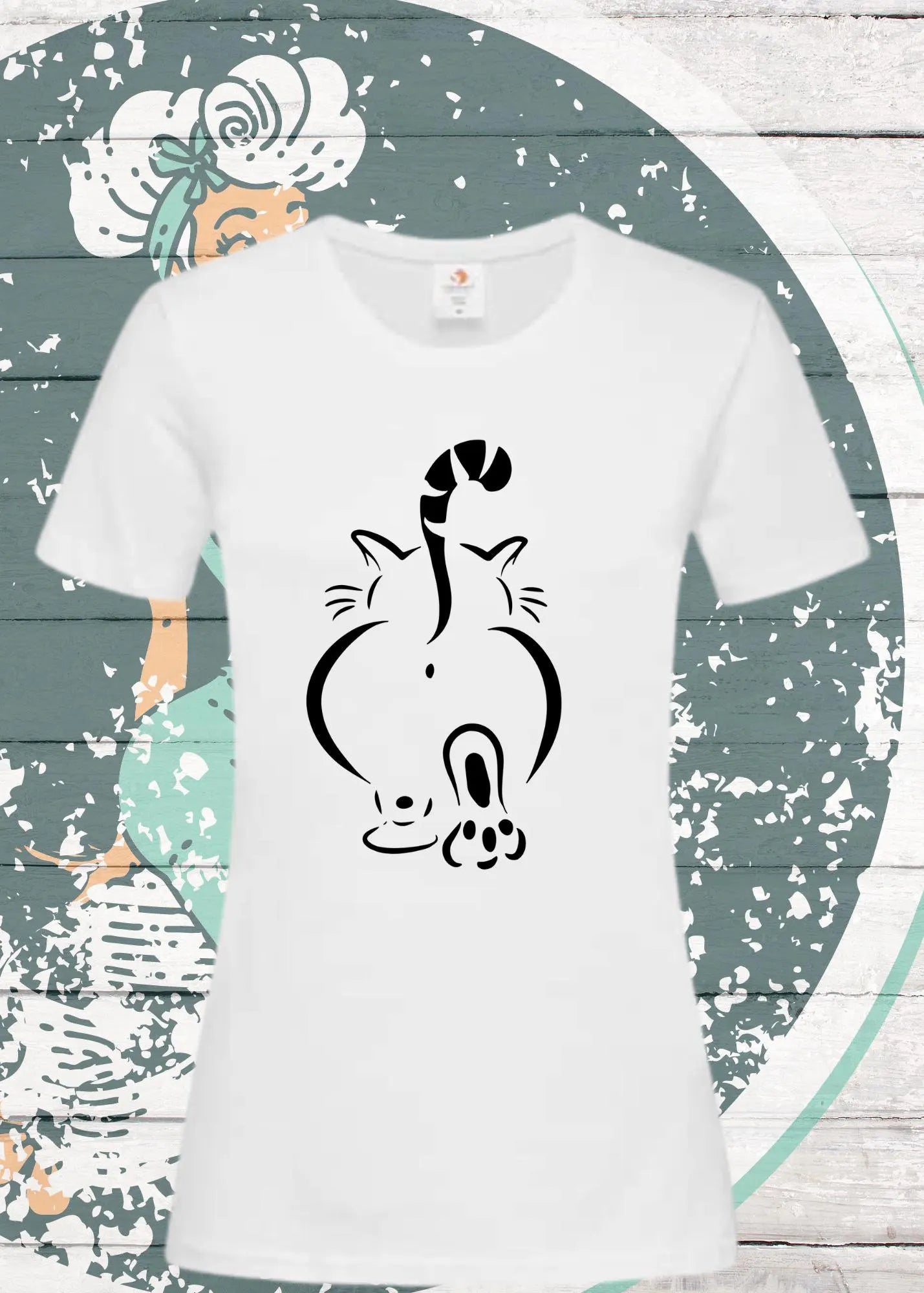 🐱🍑 Lustiges Damen T-Shirt - Katzenpo - Süßes Katzen Design 😸