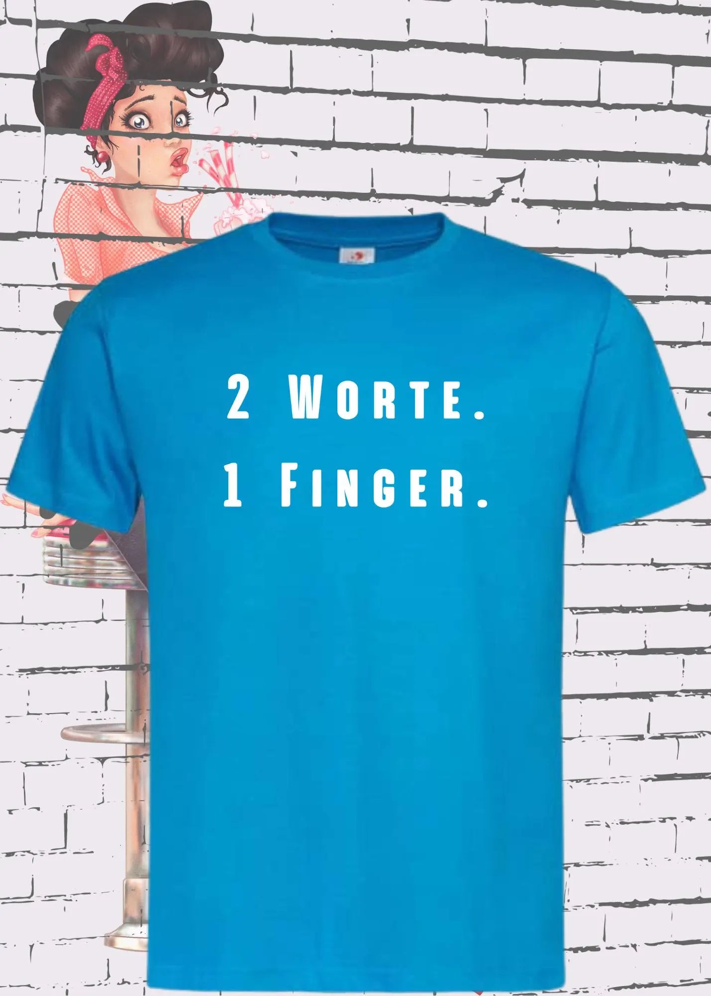 π Zwei Worte ein Finger π Unisex T-Shirt | Lustiger Spruch