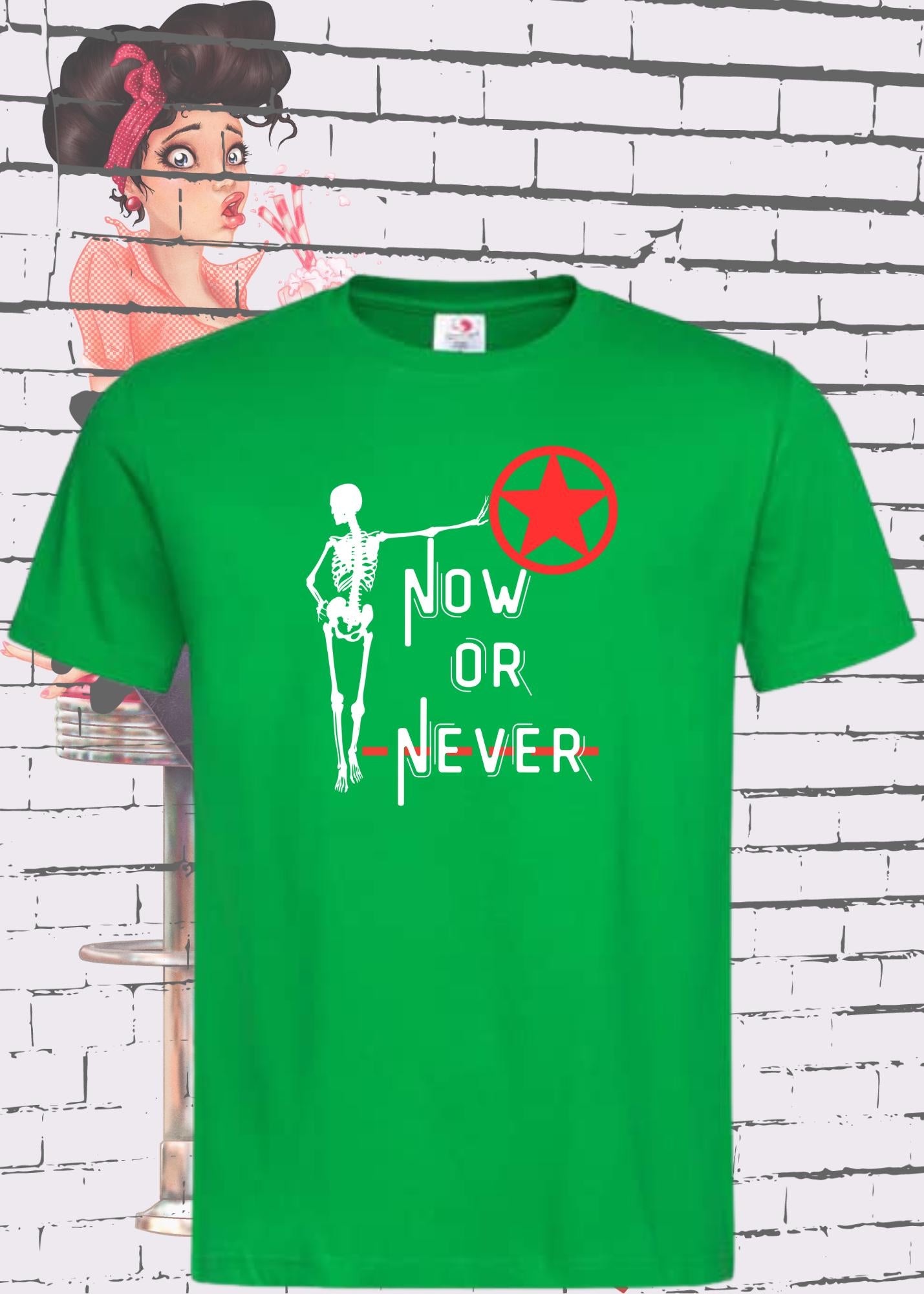 ⏰🔥 T-Shirt 'Now or Never' 💪✨ Lustige Sprüche Unisex Geschenkidee