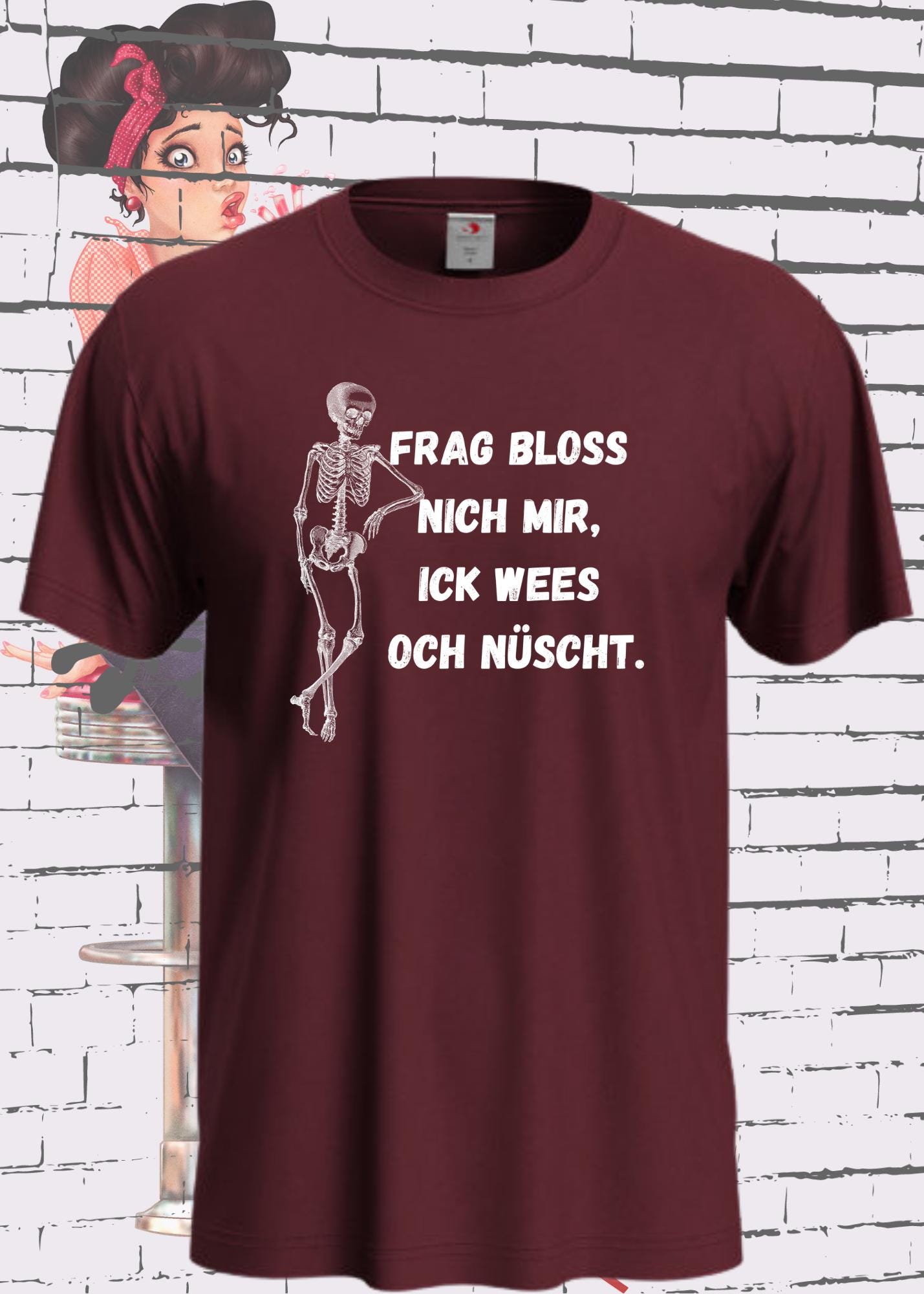 🤷 Frag bloss nich mir ick wees och nüscht T-Shirt 😂 Berliner Spruch Unisex 🎁