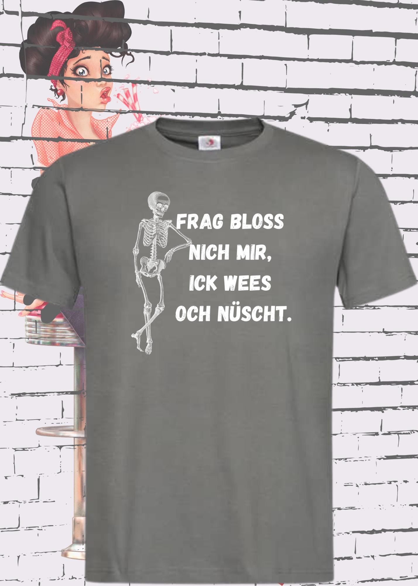 🤷 Frag bloss nich mir ick wees och nüscht T-Shirt 😂 Berliner Spruch Unisex 🎁