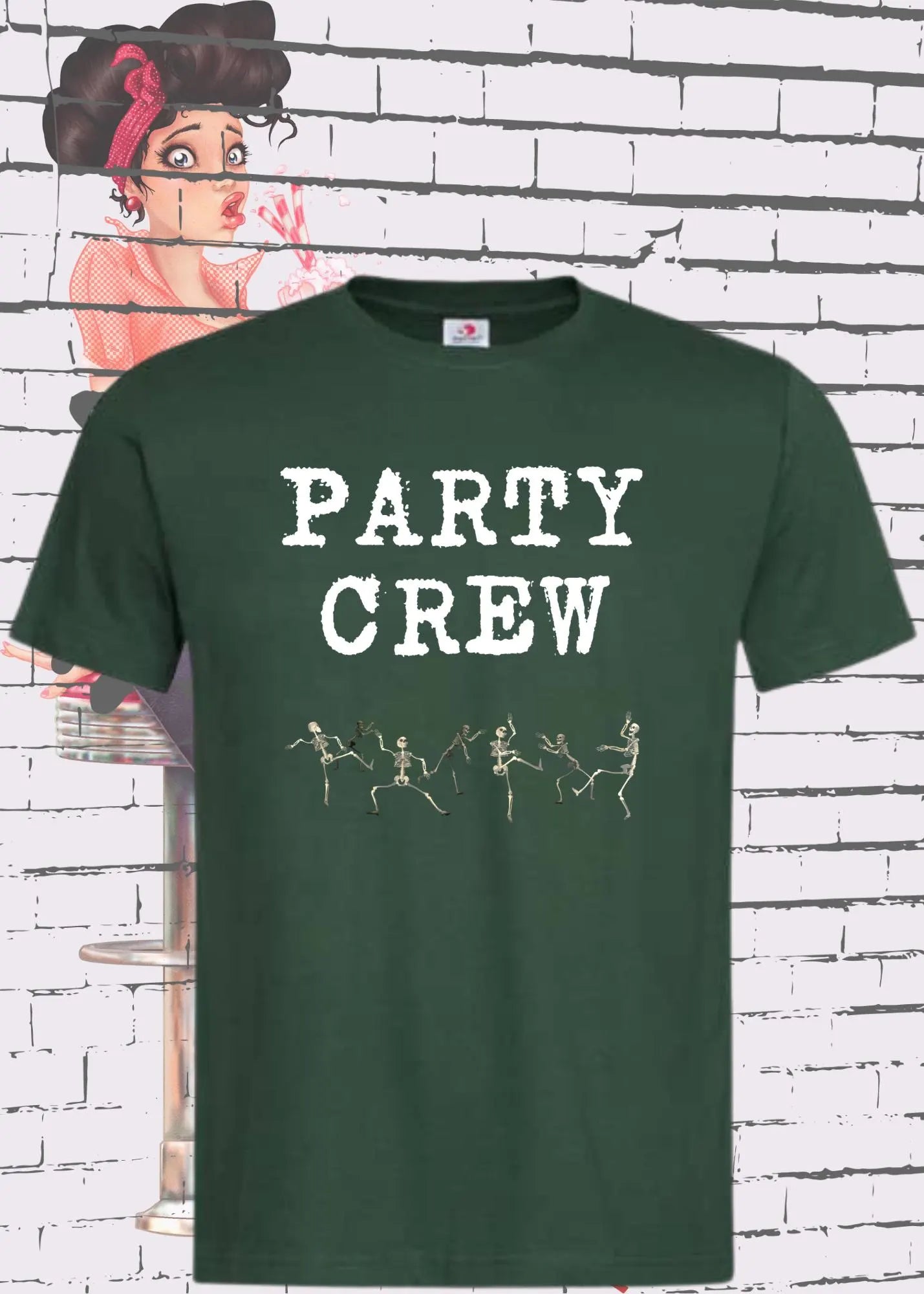 💀 T-Shirt 'Party Crew' 🎉 - Witziges Skelett-Shirt für Partylöwen 😂