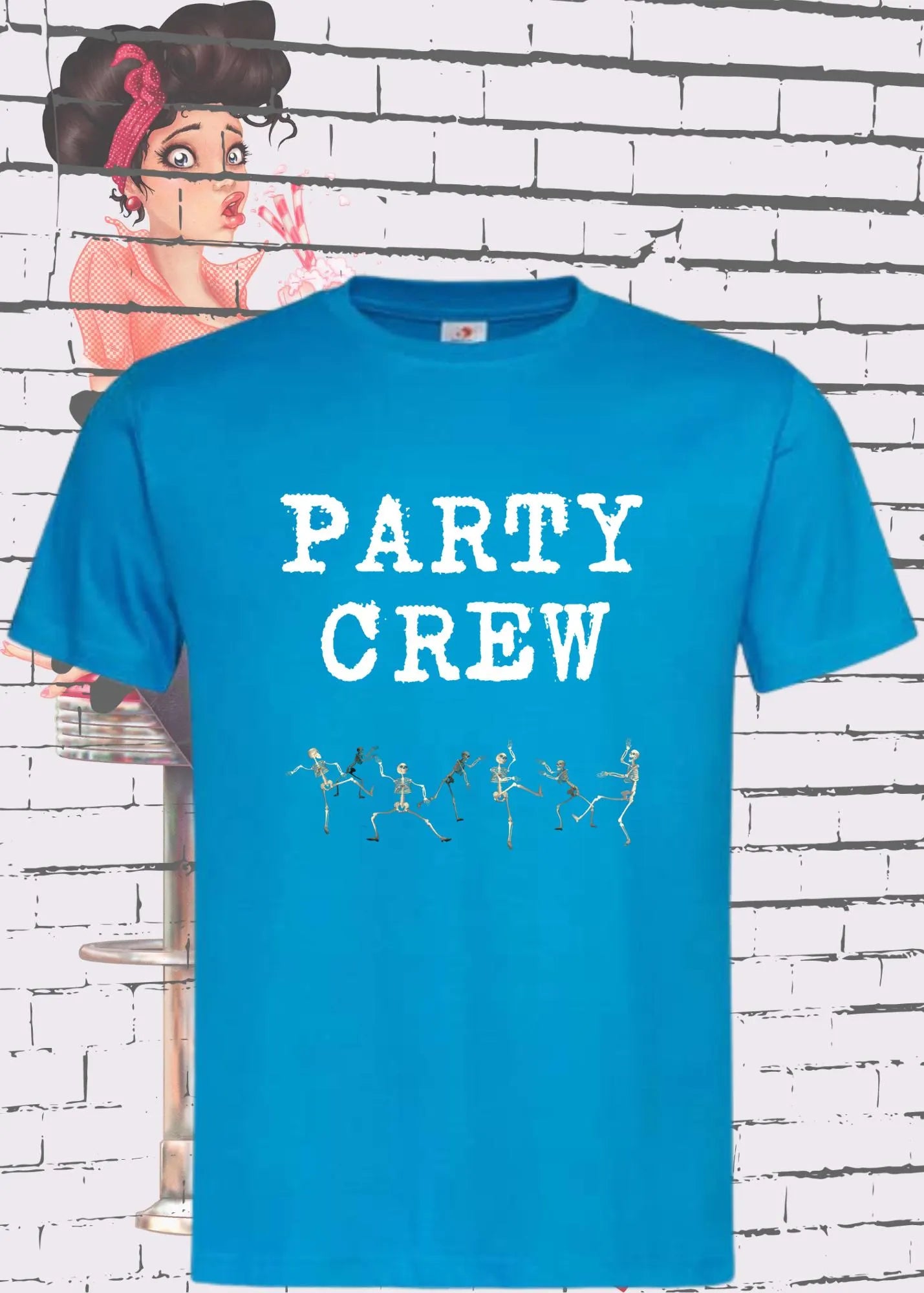 💀 T-Shirt 'Party Crew' 🎉 - Witziges Skelett-Shirt für Partylöwen 😂