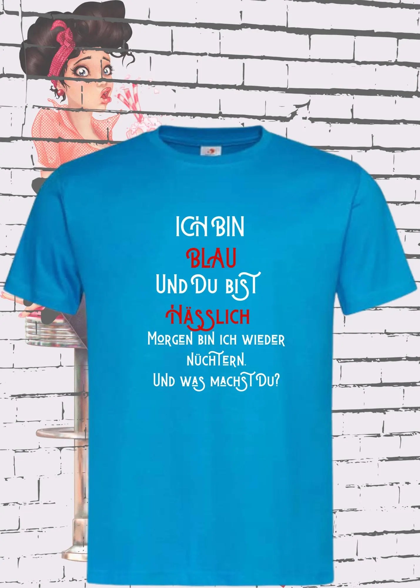 🍺😂 T-Shirt 'Ich bin blau und Du bist hässlich...' 🎭✨ Witzige Geschenkidee Unisex