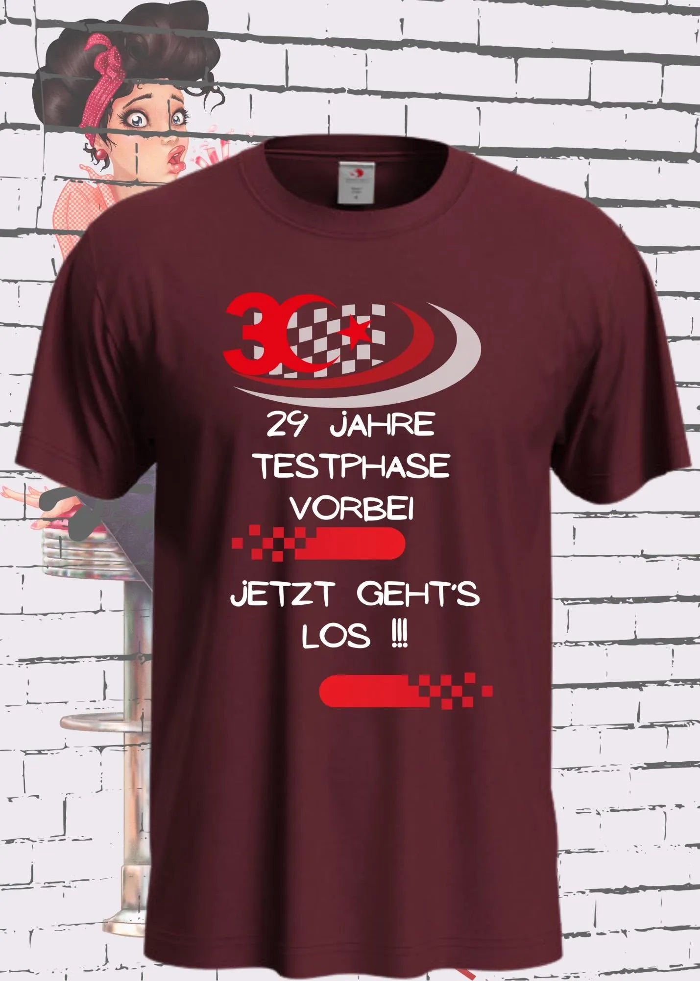 π T-Shirt '30 Geburtstag - 29 Jahre Testphase jetzt gehts los' π - Witziges 30er Geburtstag-Shirt π