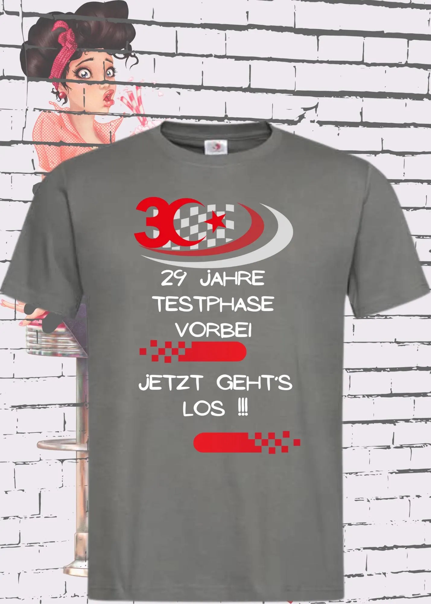 π T-Shirt '30 Geburtstag - 29 Jahre Testphase jetzt gehts los' π - Witziges 30er Geburtstag-Shirt π