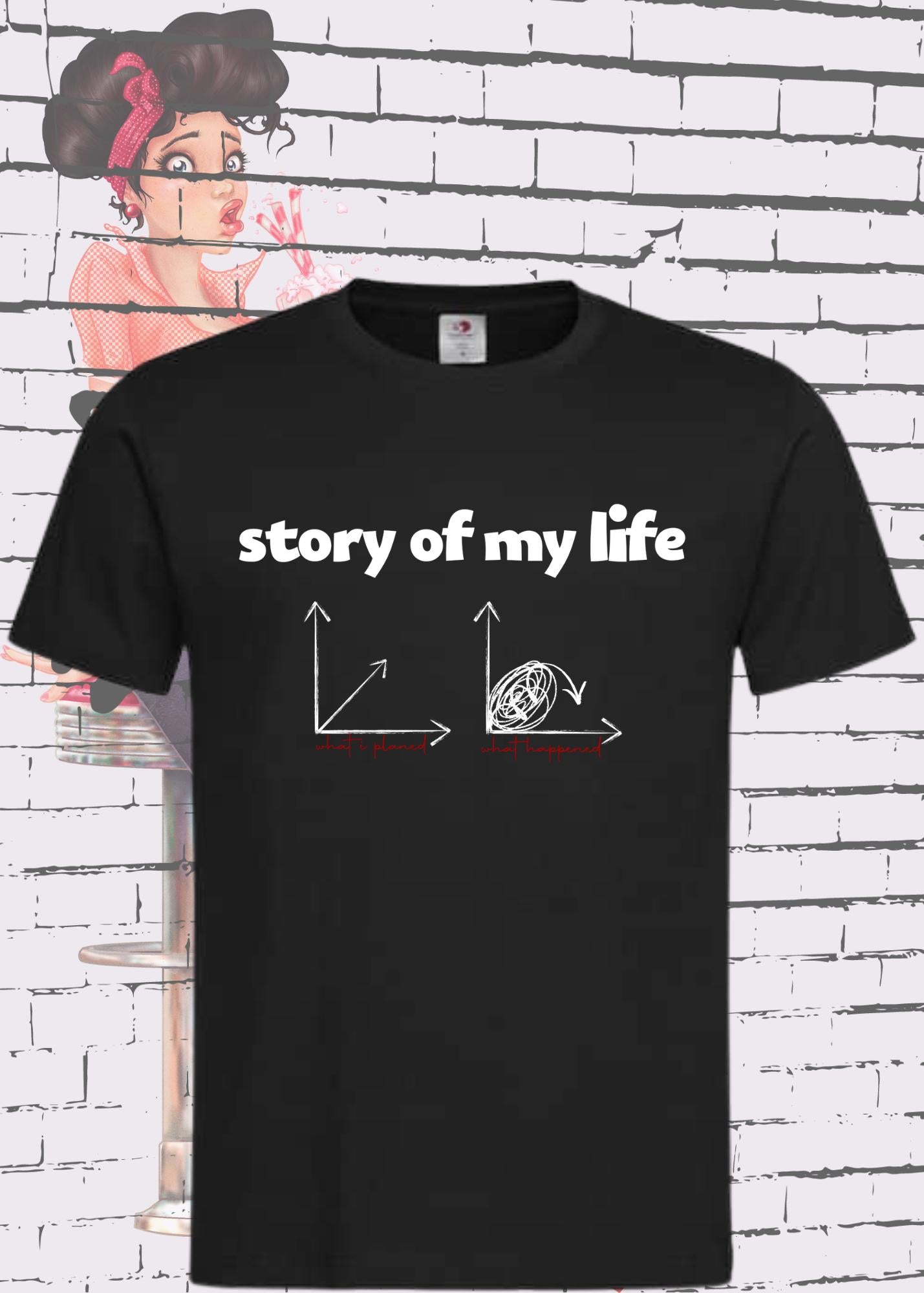π T-Shirt Story of my life π Witziges T-Shirt mit Diagramm π Geschenkidee Unisex π