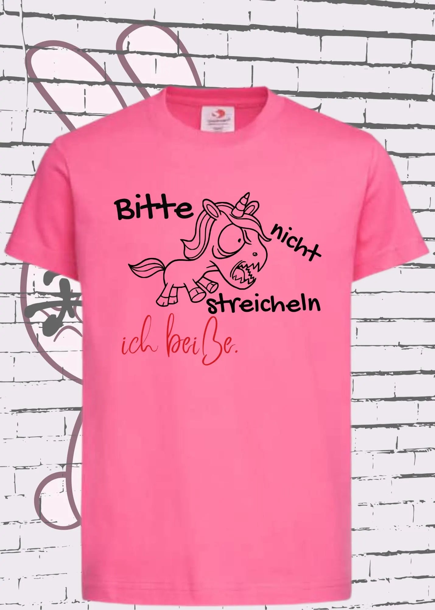 ๐ฆ Kinder T-Shirt Einhorn bitte nicht streicheln, ich beiรe ๐ Witziges Kids T-Shirt ๐ Geschenkidee ๐