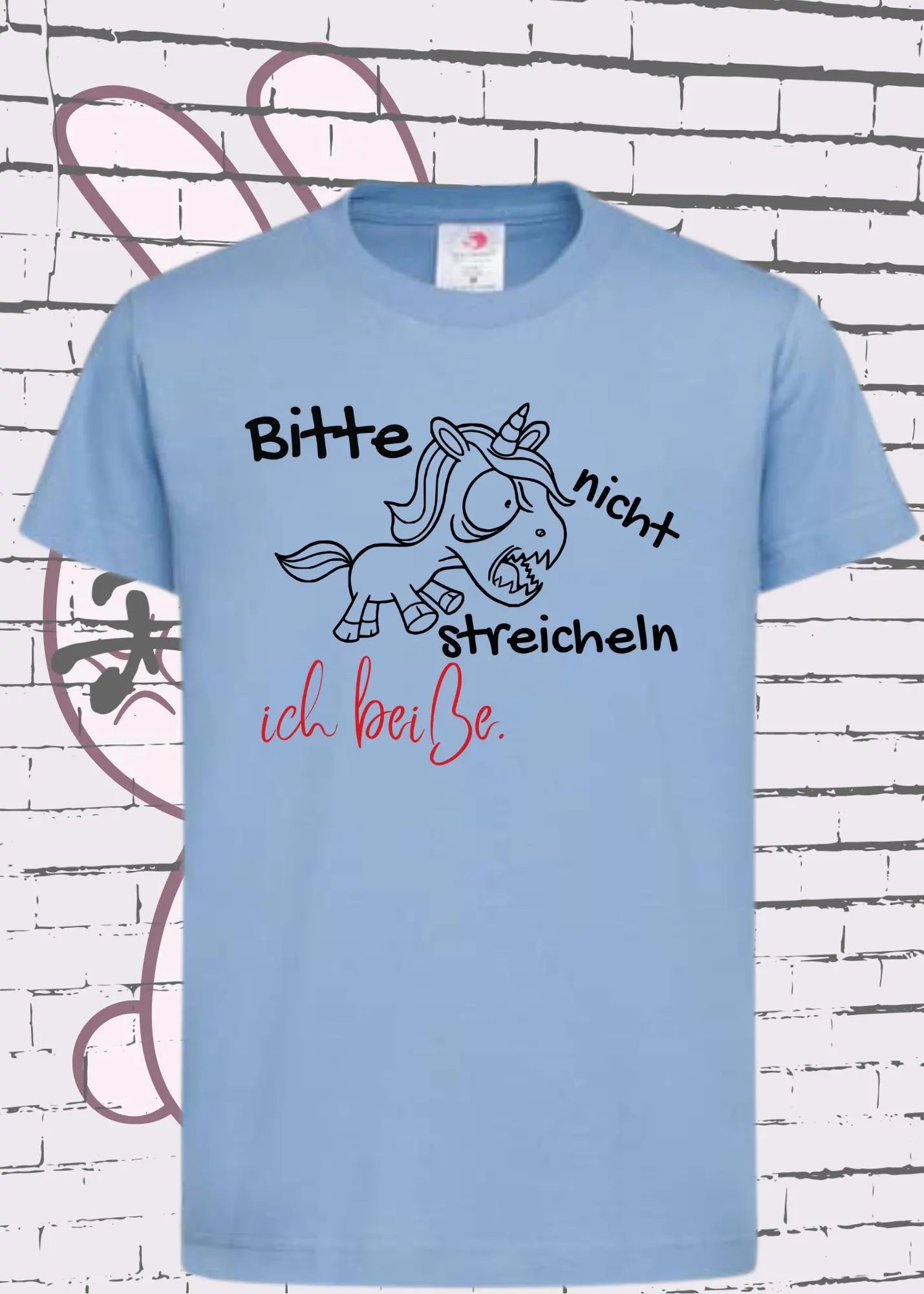 ๐ฆ Kinder T-Shirt Einhorn bitte nicht streicheln, ich beiรe ๐ Witziges Kids T-Shirt ๐ Geschenkidee ๐