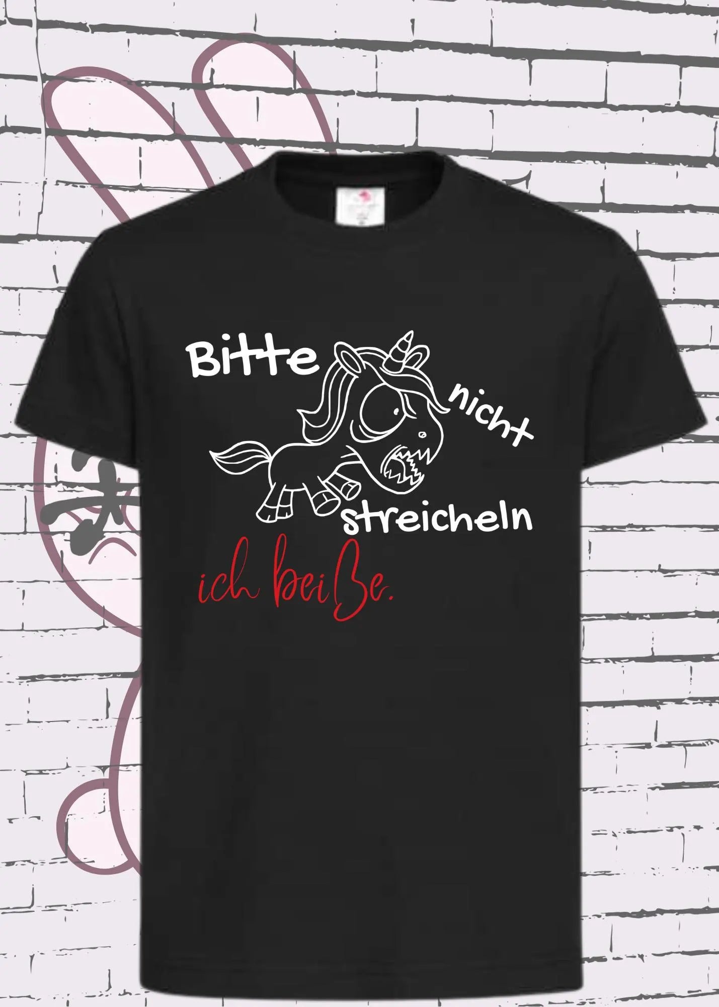 ๐ฆ Kinder T-Shirt Einhorn bitte nicht streicheln, ich beiรe ๐ Witziges Kids T-Shirt ๐ Geschenkidee ๐