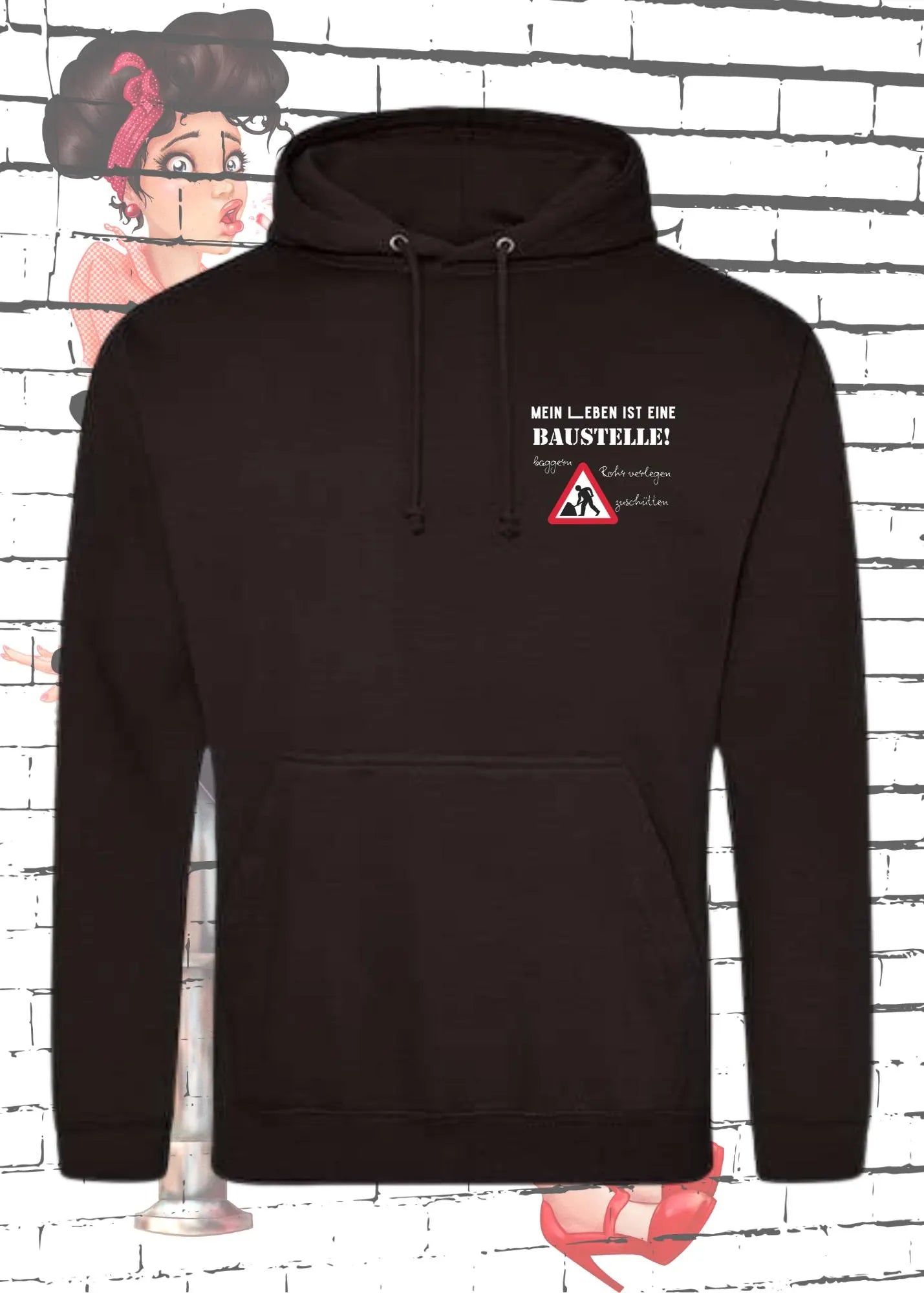 🚧 Männer Hoodie - Mein Leben ist eine Baustelle: Baggern, Rohr verlegen, Zuschütten 🏗️