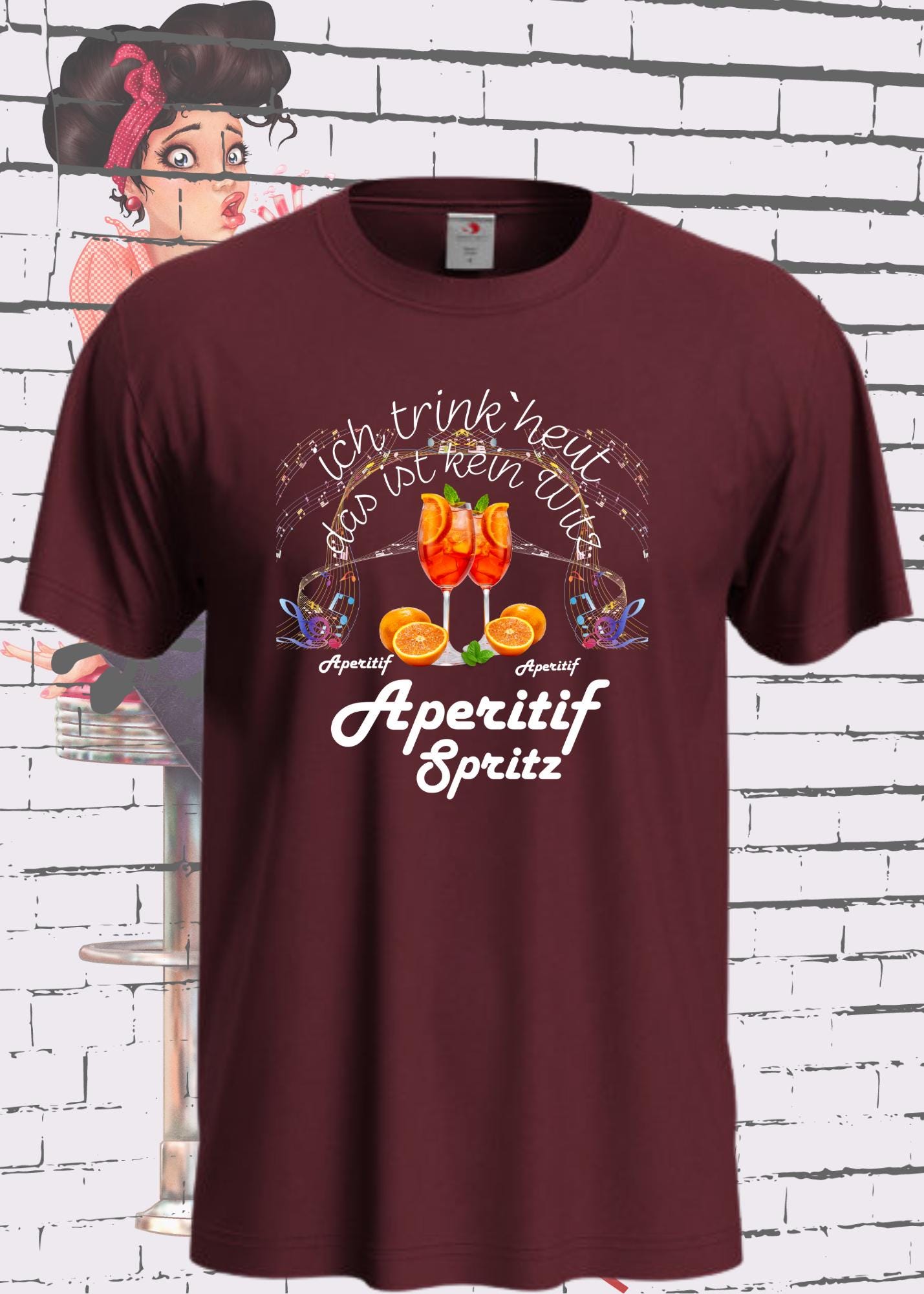 🍹 T-Shirt 'Heute trinke ich und das ist kein Witz Aperitif Spritz' - Lustiges Geschenk Unisex 🥂