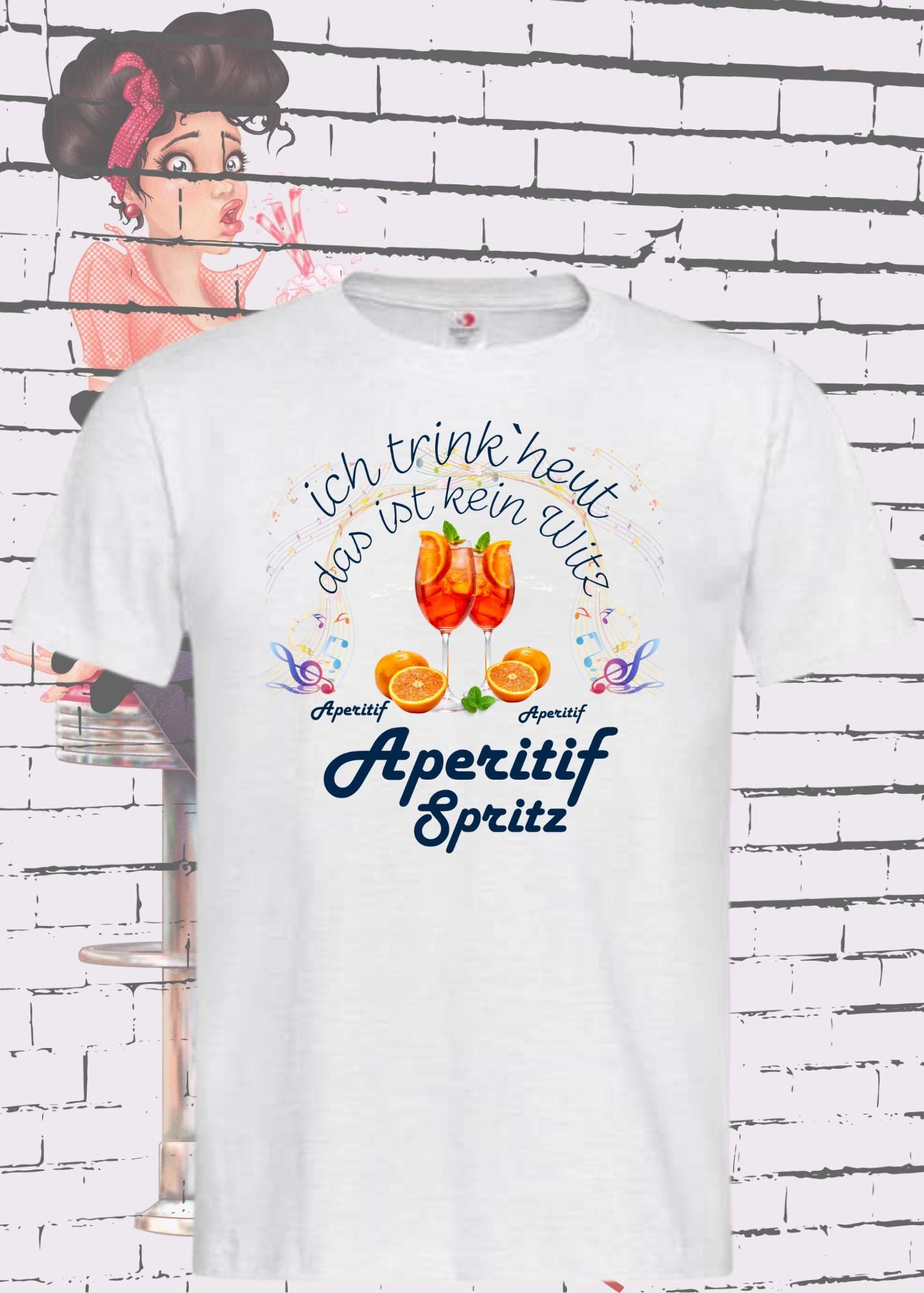 🍹 T-Shirt 'Heute trinke ich und das ist kein Witz Aperitif Spritz' - Lustiges Geschenk Unisex 🥂
