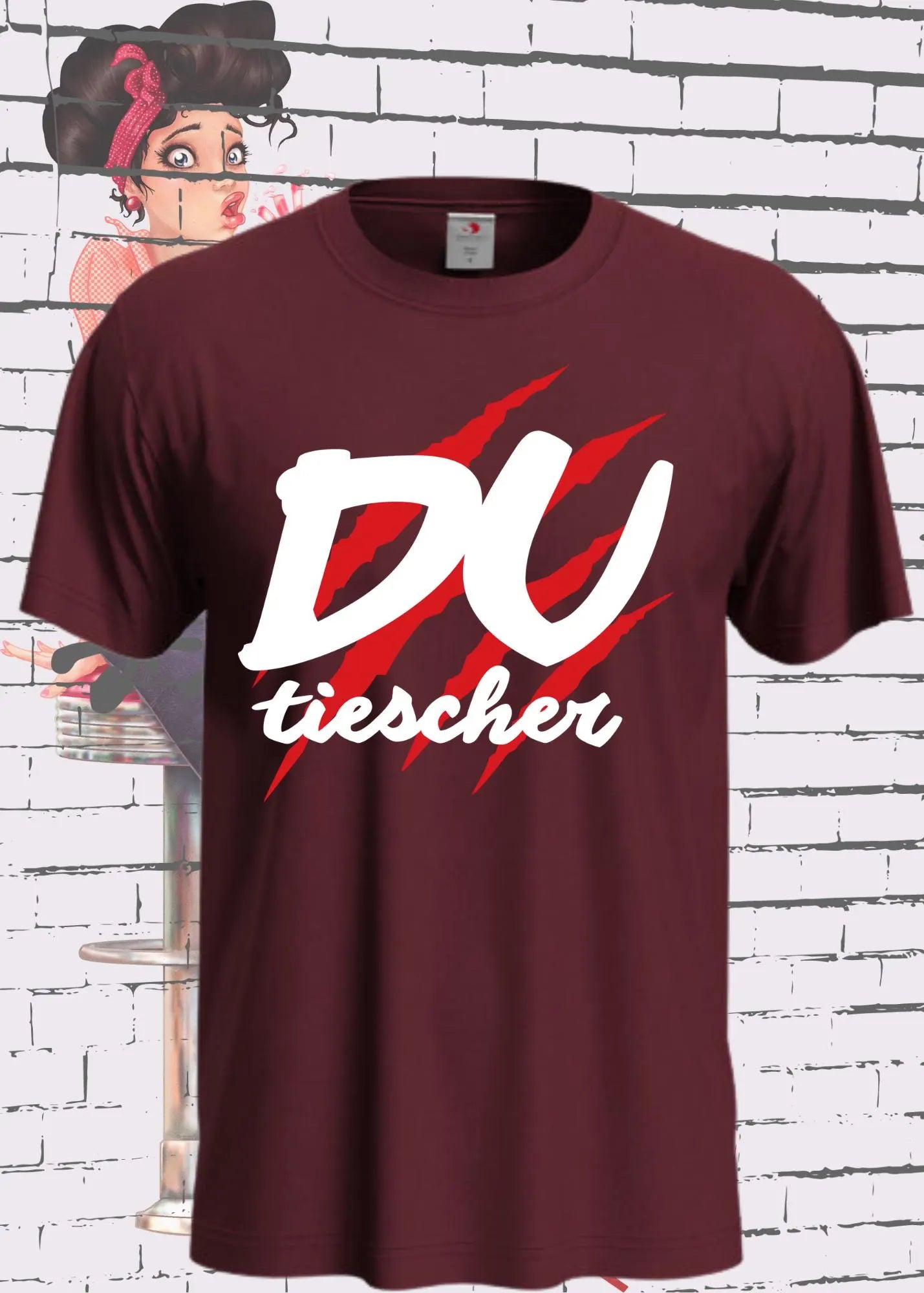 Du tiescher - Berliner Dialekt Unisex T-Shirt mit frechem Spruch