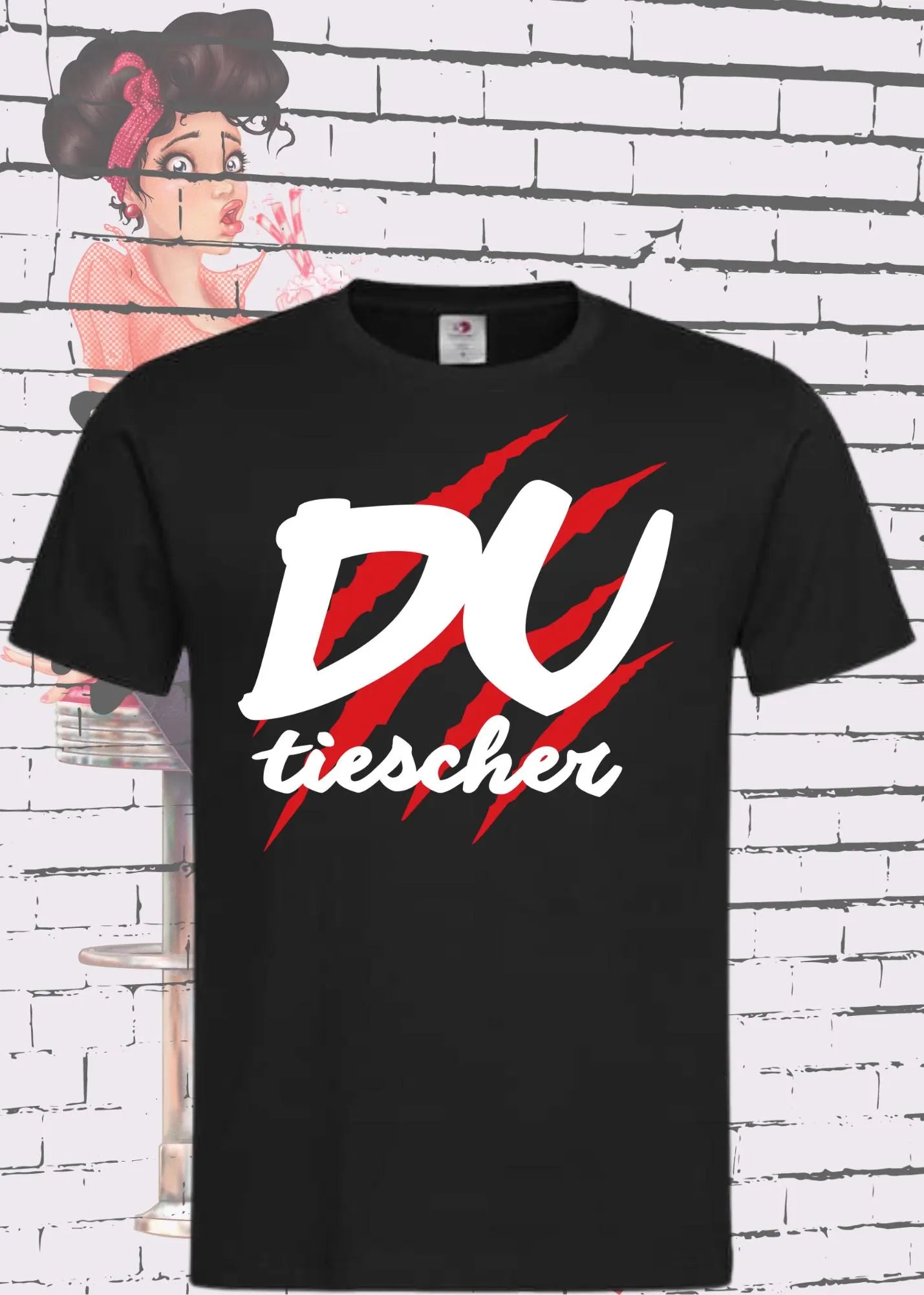 Du tiescher - Berliner Dialekt Unisex T-Shirt mit frechem Spruch