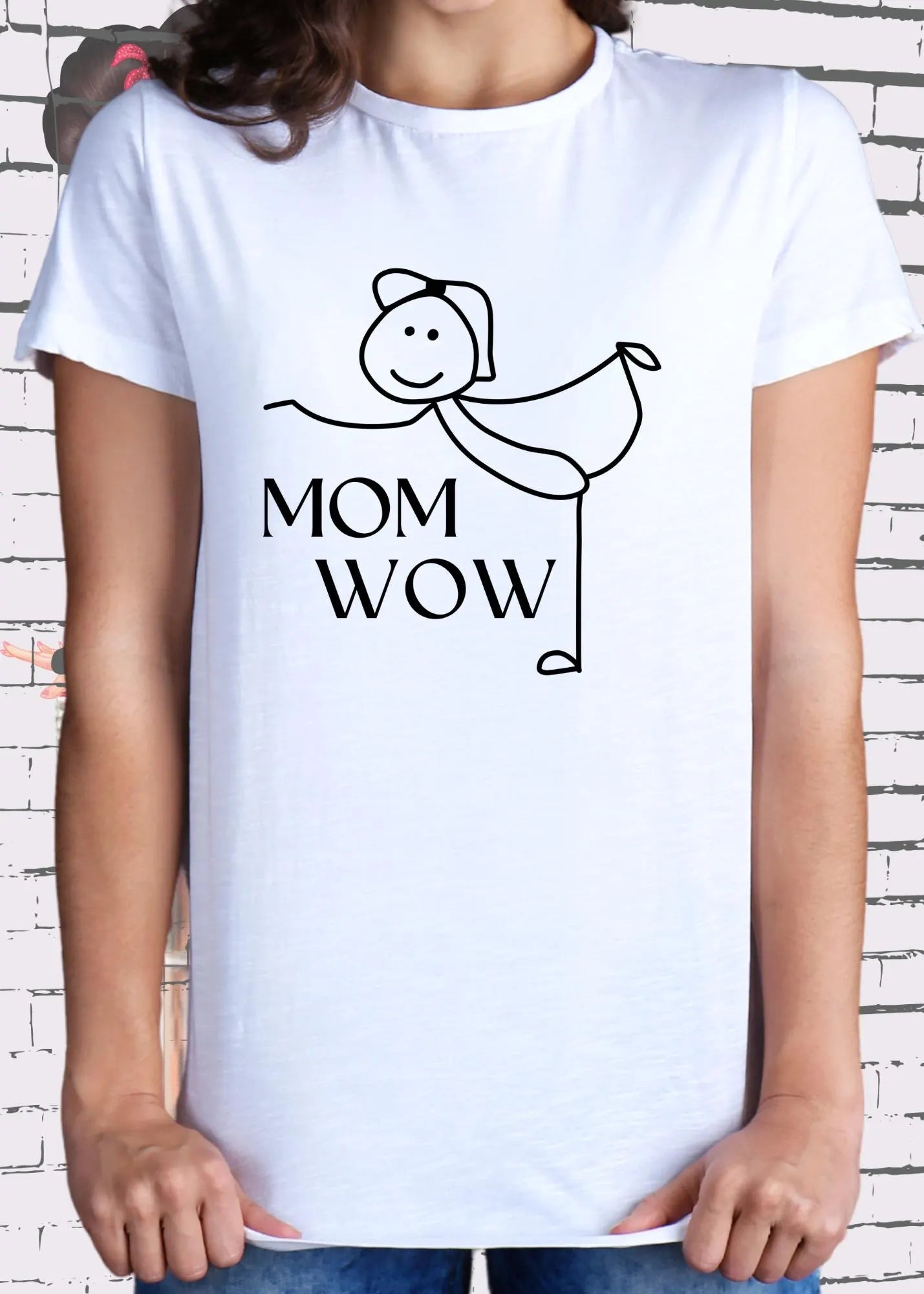 π©βπ§βπ¦β¨ Damen T-Shirt MOM WOW - Supermama Power! πͺ