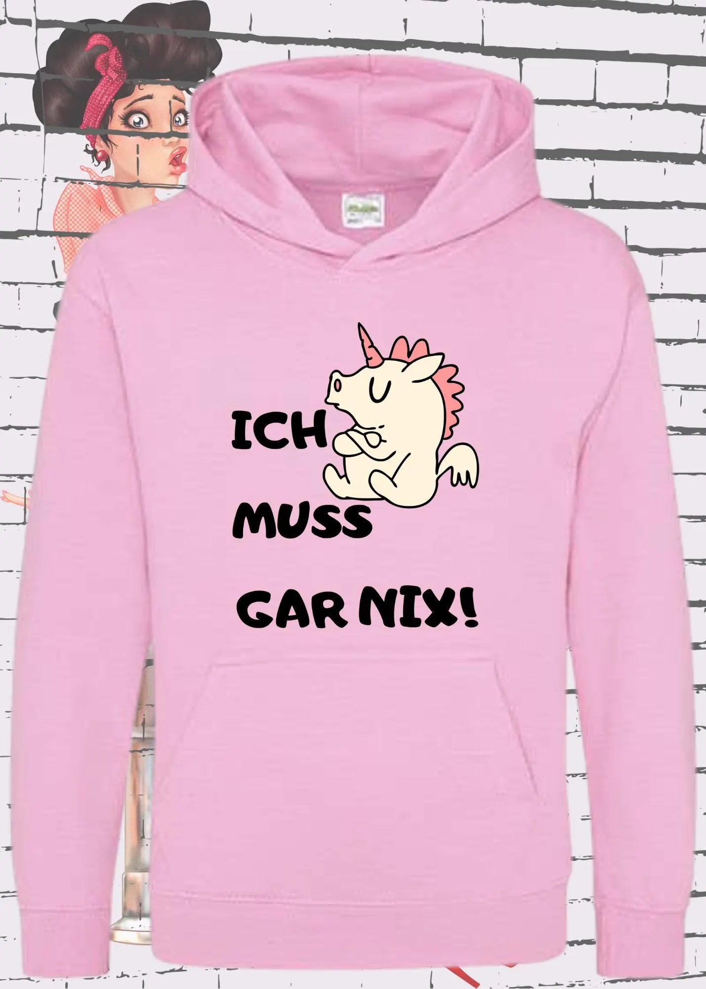 ππ Lustiger Kinder Hoodie - Ich Muss Gar Nichts - Frecher Spruch πΆ