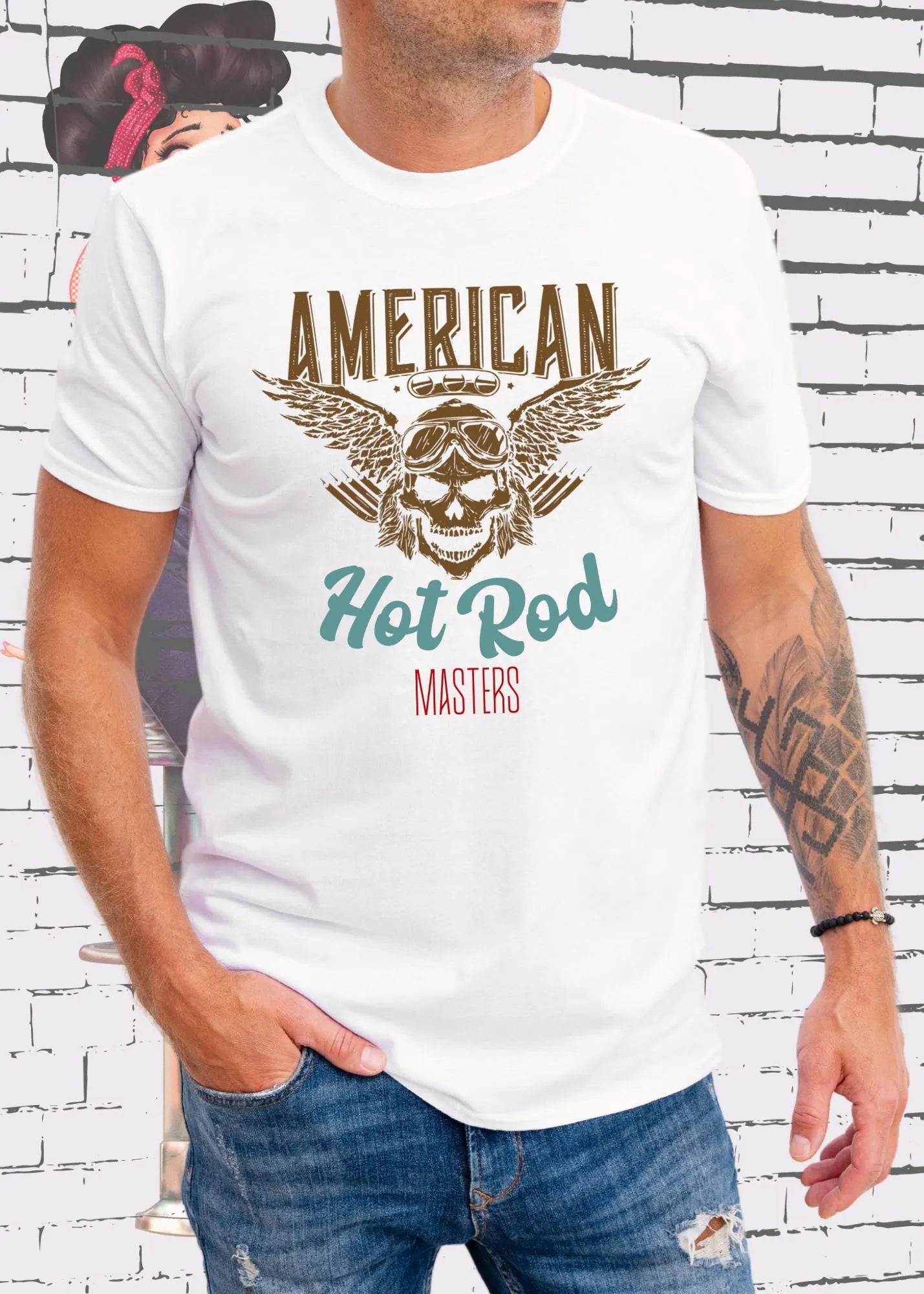 π Unisex T-Shirt 'American Hot Rod Masters' - Vintage Car Shirt π