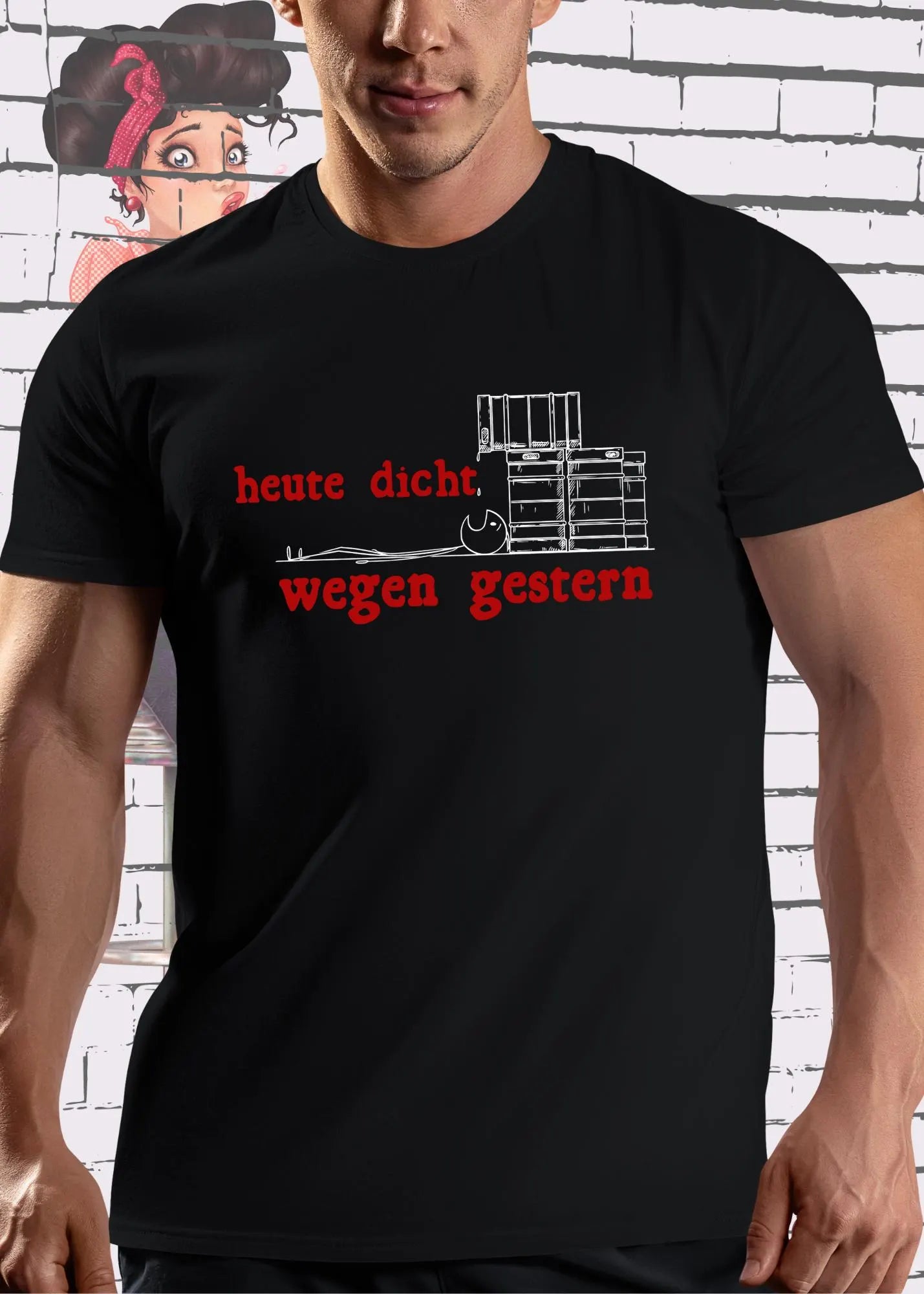πΊ Unisex T-Shirt 'Heute Dicht Wegen Gerstern' π΅βπ« | Party-Nachwehen Humor Shirt