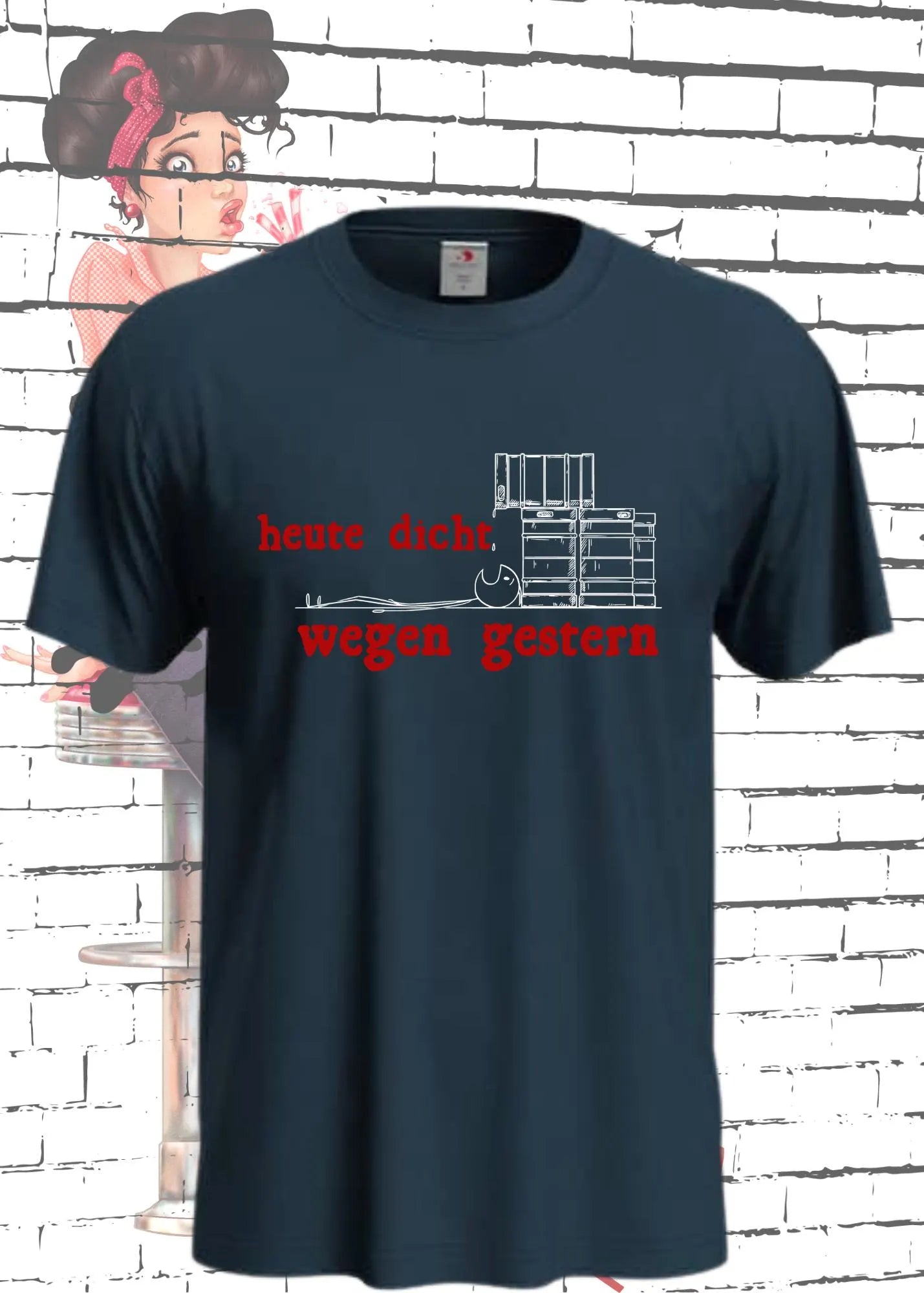 πΊ Unisex T-Shirt 'Heute Dicht Wegen Gerstern' π΅βπ« | Party-Nachwehen Humor Shirt