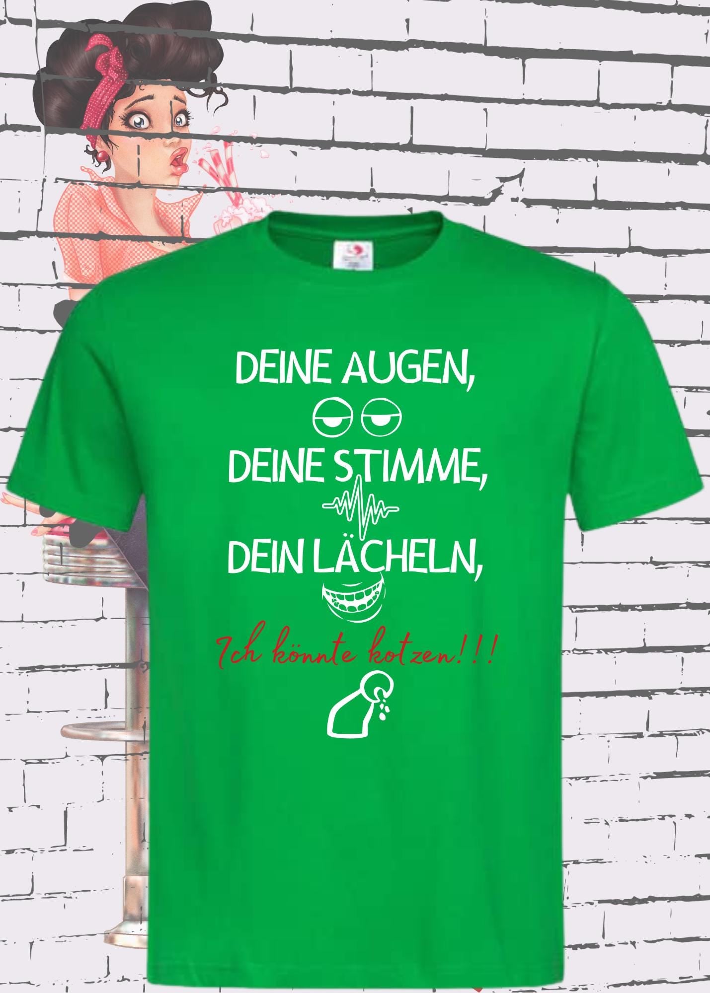 😤 T-Shirt Deine Augen, Deine Stimme Dein Lächeln ich könnt kotzen 🤢 Sarkastisches Statement Geschenkidee 🎁 Lustiges Freizeit Unisex 👕