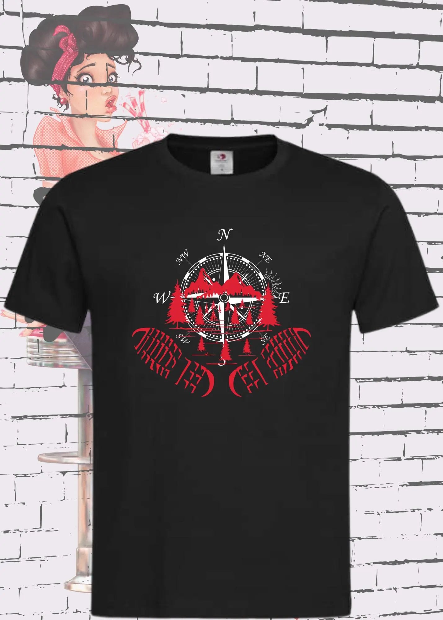 🧭 Unisex T-Shirt - Kompass, Berge und Wandern! Outdoor Adventure Shirt ⛰️