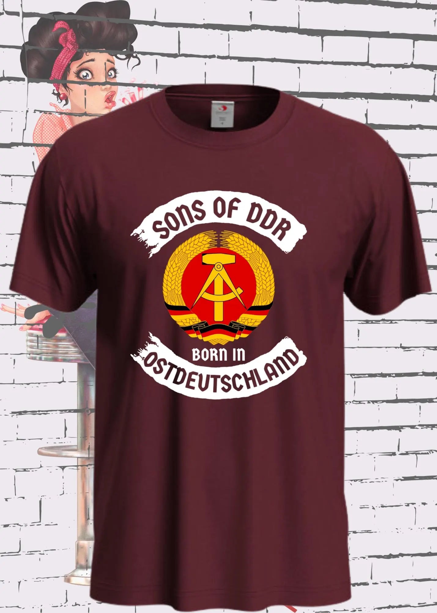 🇩🇪 Unisex T-Shirt 'Sons Of DDR - Born In Ostdeutschland' ⭐ Nostalgie Shirt