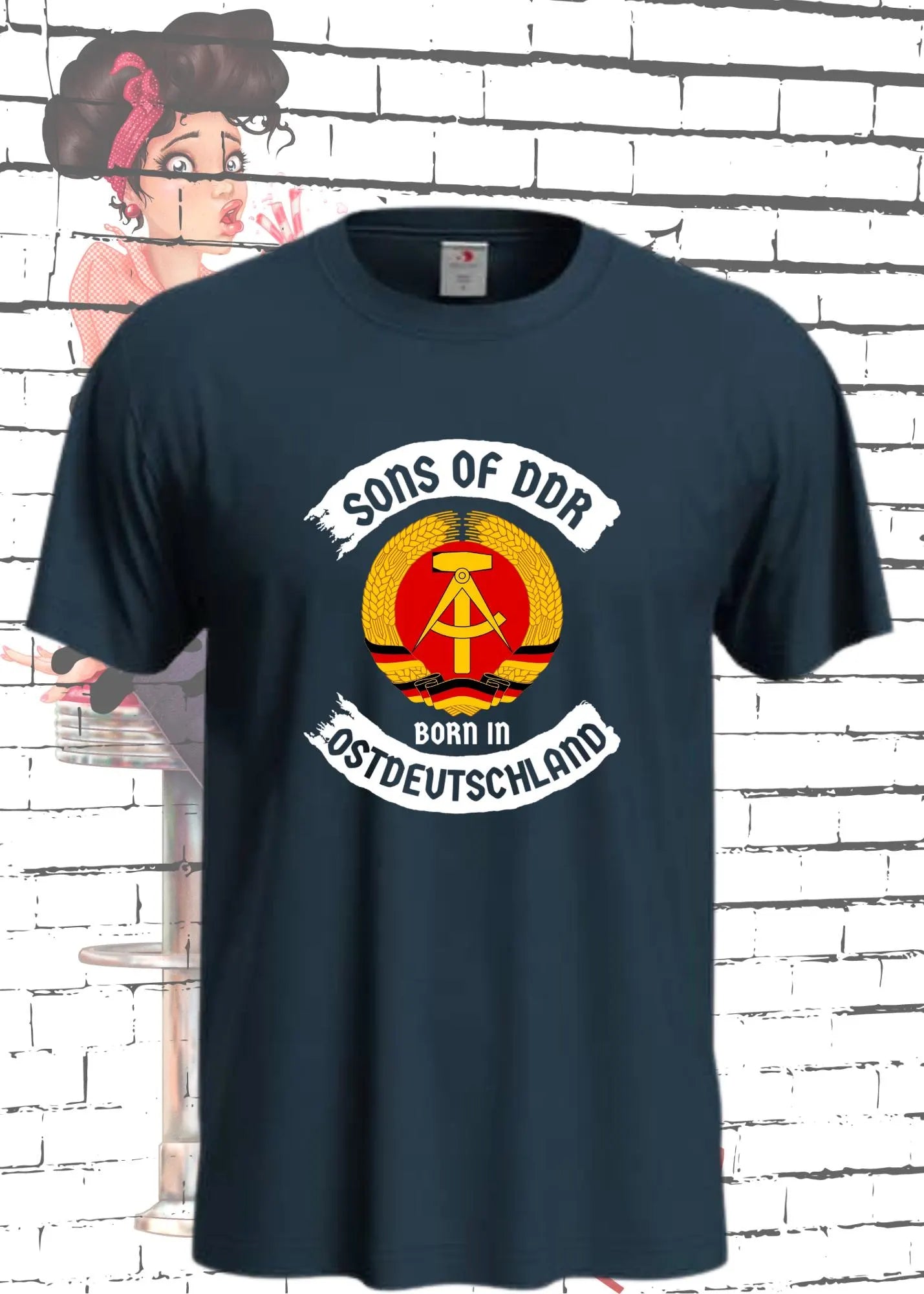 🇩🇪 Unisex T-Shirt 'Sons Of DDR - Born In Ostdeutschland' ⭐ Nostalgie Shirt