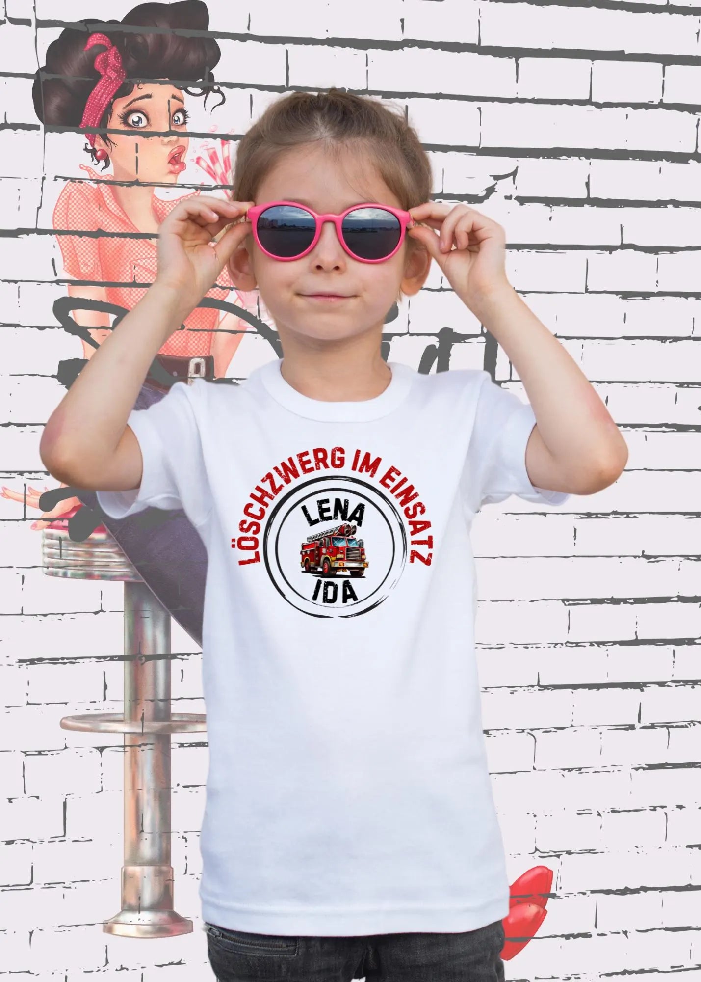 🚒 Kinder T-Shirt Löschzwerg im Einsatz - Personalisierbar mit Namen 👨🚒