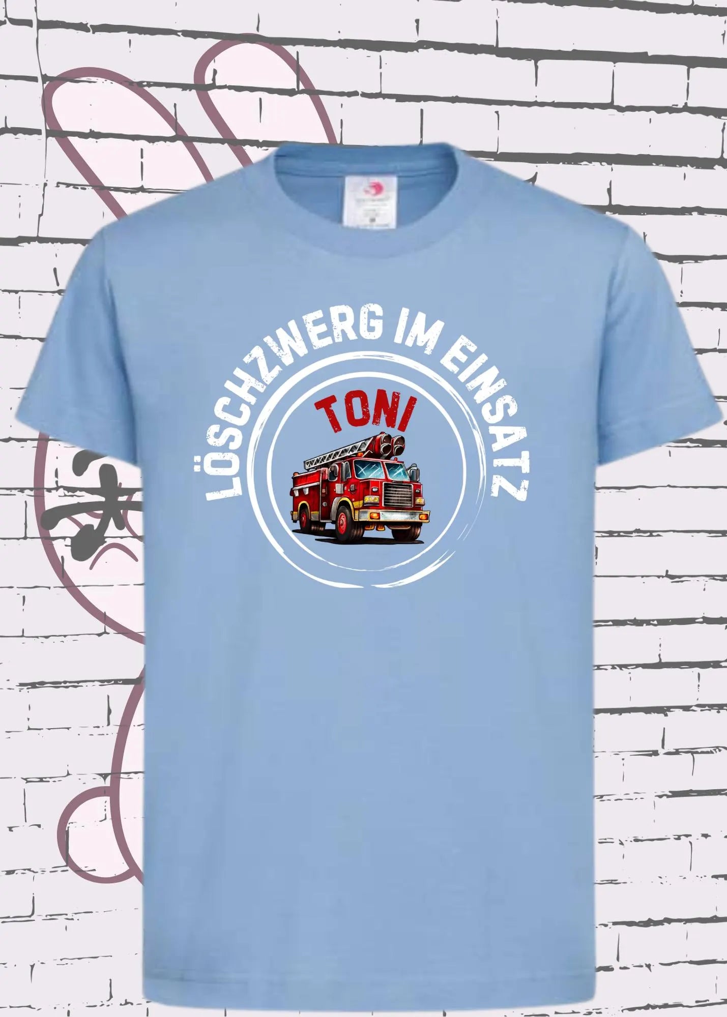 🚒 Kinder T-Shirt Löschzwerg im Einsatz - Personalisierbar mit Namen 👨🚒