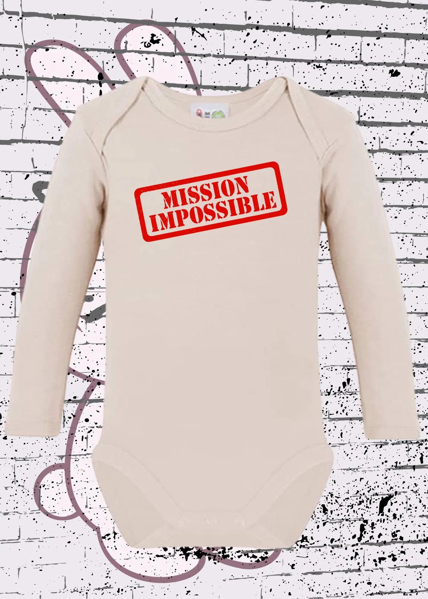 🍼 Baby Body Langarm Mission Impossible 👶 | Bio-Baumwolle Strampler