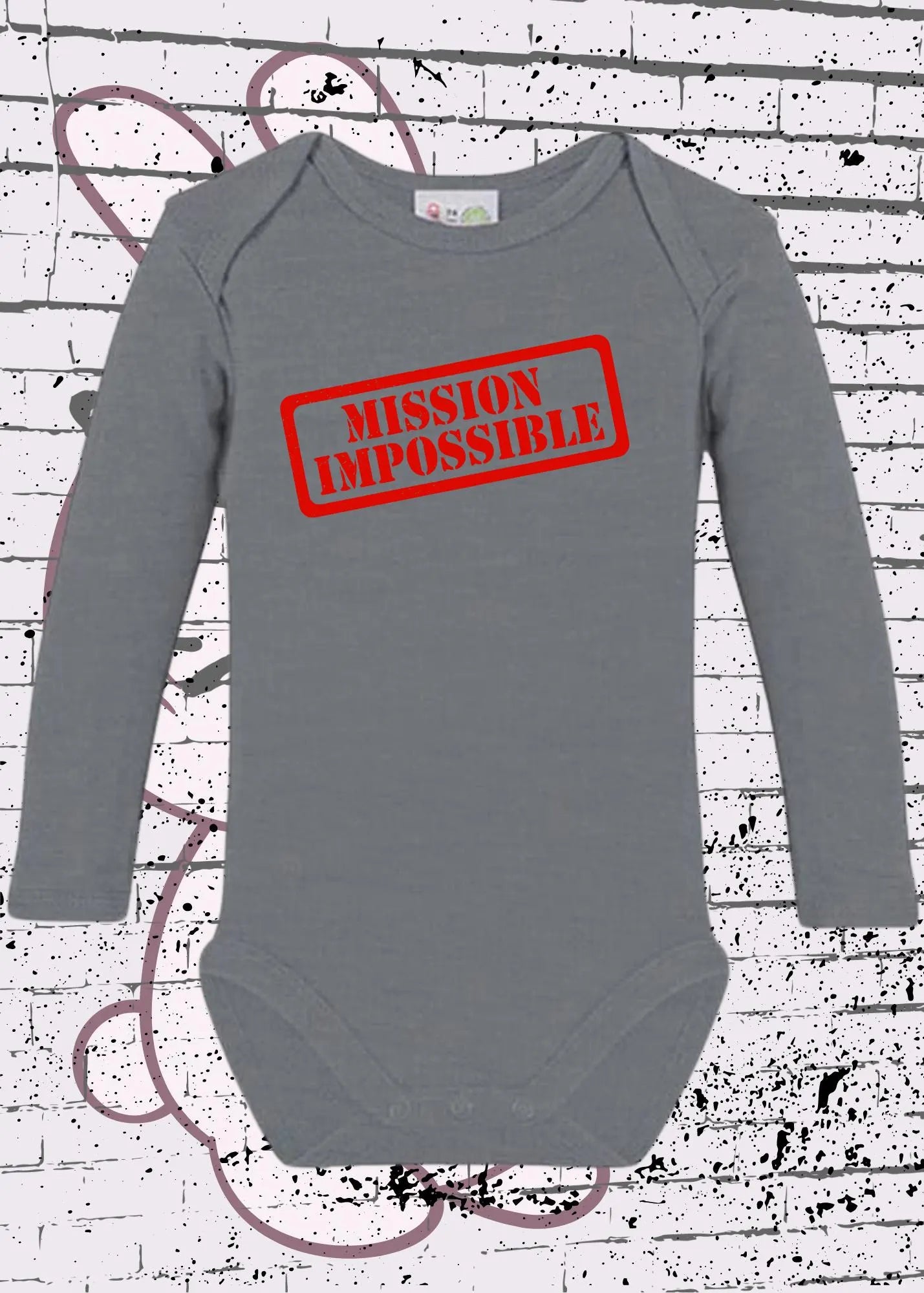 🍼 Baby Body Langarm Mission Impossible 👶 | Bio-Baumwolle Strampler