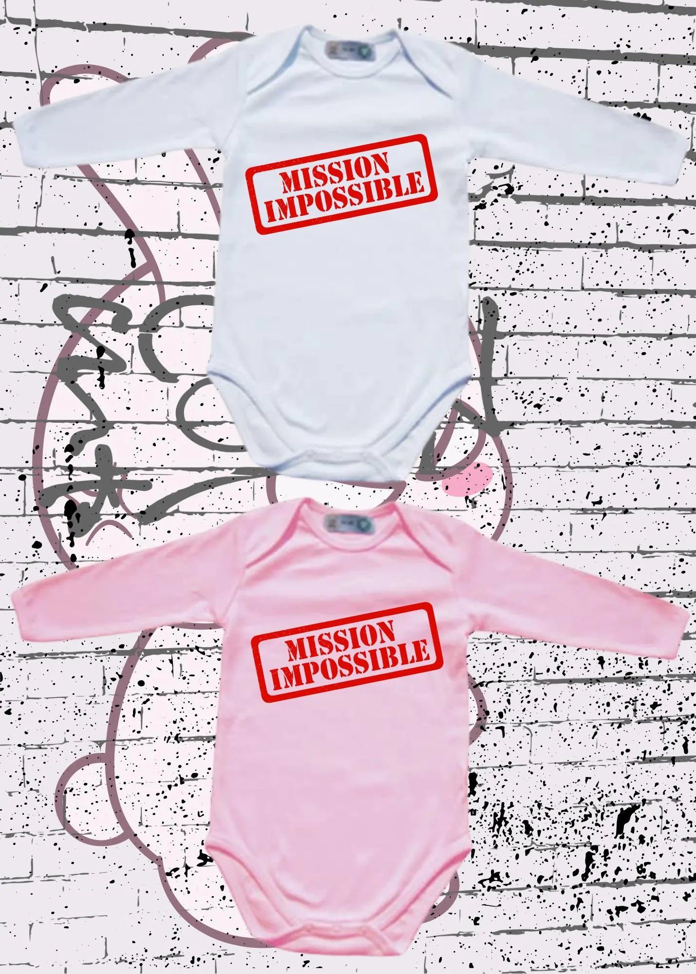 🍼 Baby Body Langarm Mission Impossible 👶 | Bio-Baumwolle Strampler