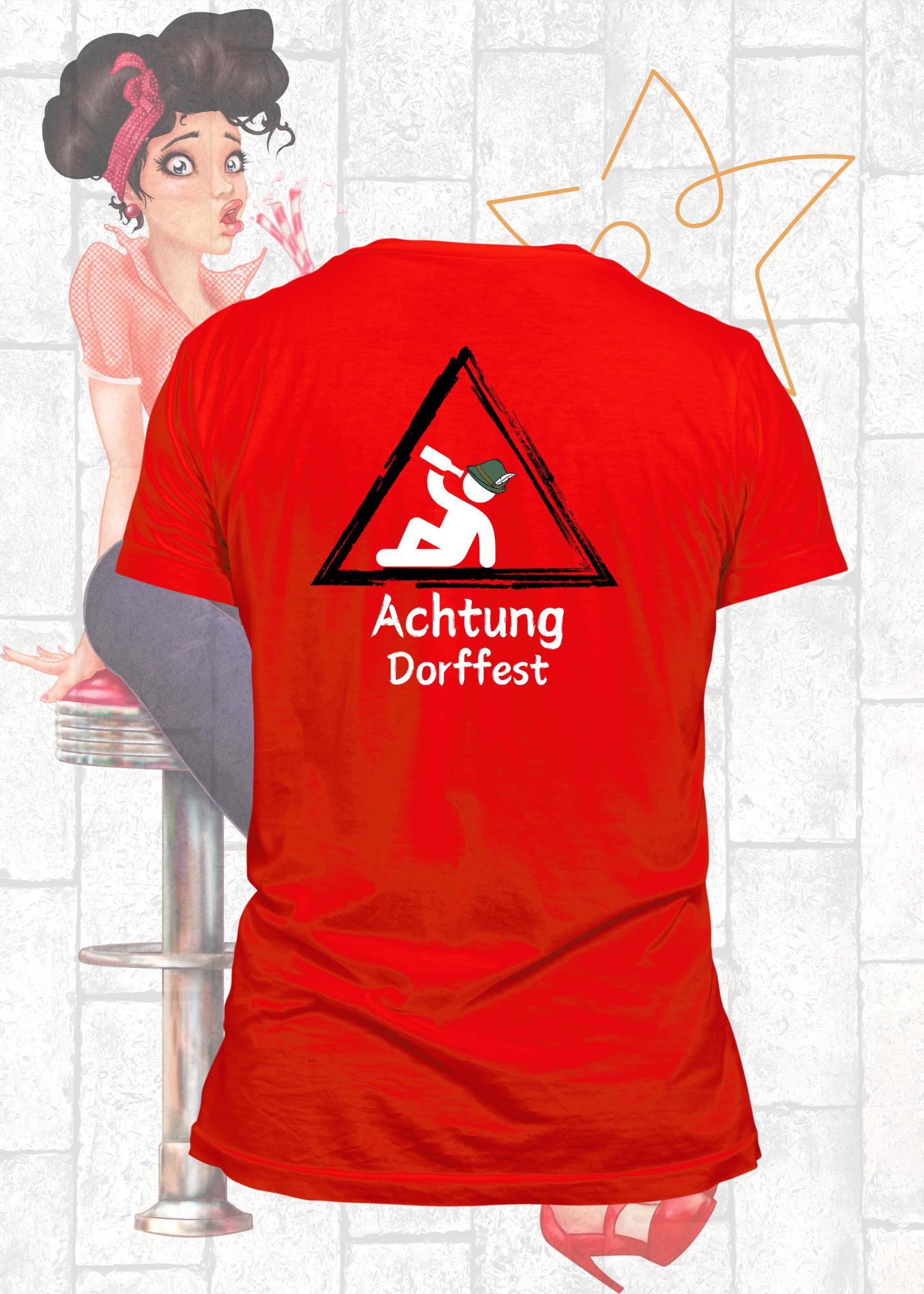 π T-Shirt Achtung Dorffest! πΊ Kirwa Dorffest Geschenkidee π Witziges T-Shirt mit Spruch π Lustiges Unisex T-Shirt πͺ