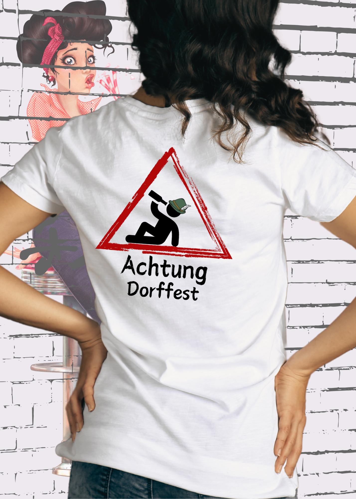 π T-Shirt Achtung Dorffest! πΊ Kirwa Dorffest Geschenkidee π Witziges T-Shirt mit Spruch π Lustiges Unisex T-Shirt πͺ