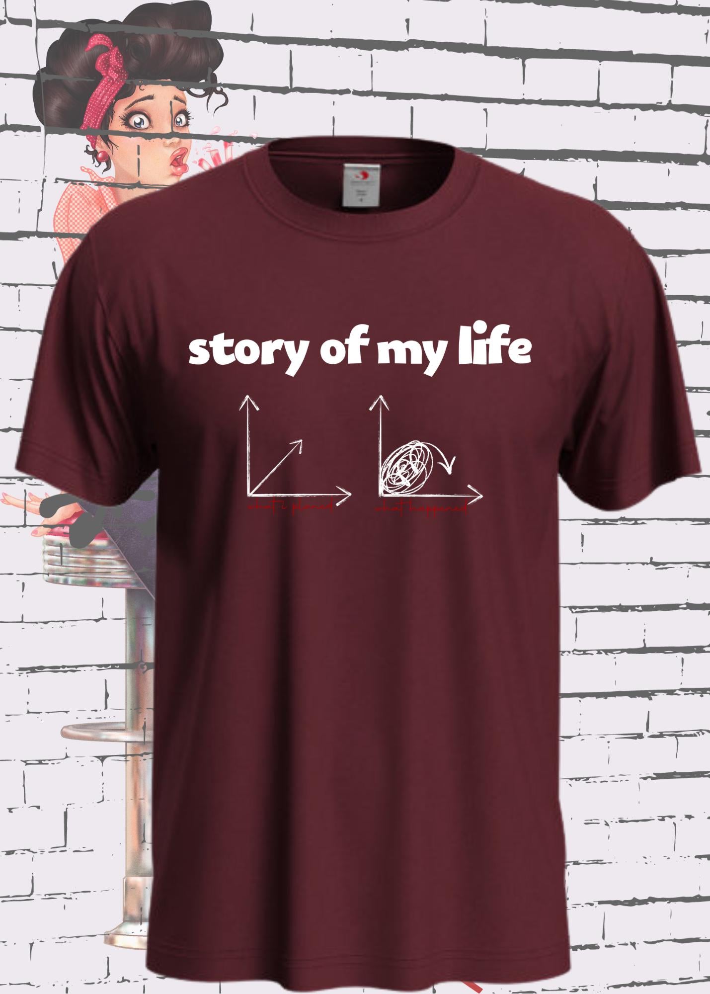 π T-Shirt Story of my life π Witziges T-Shirt mit Diagramm π Geschenkidee Unisex π