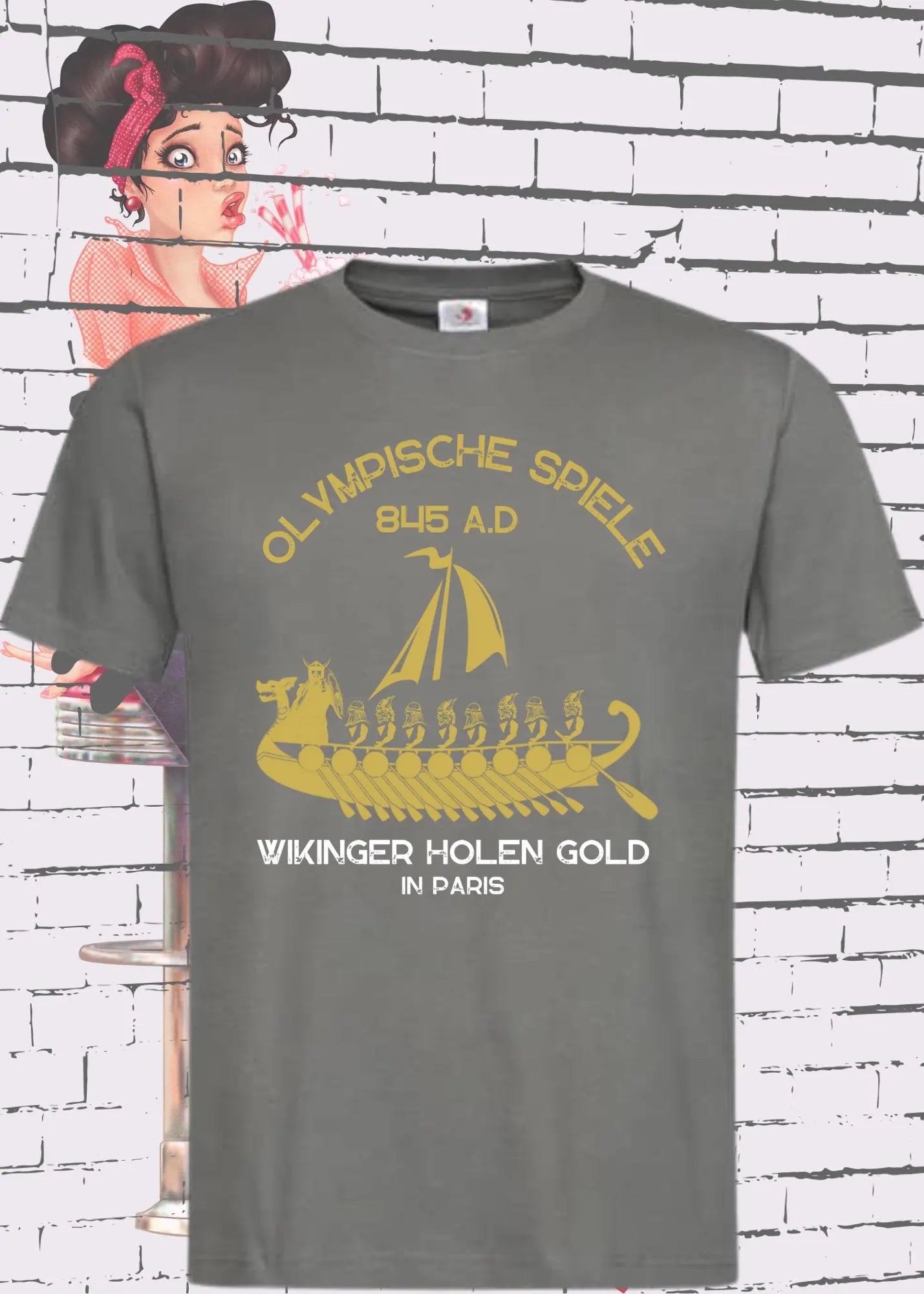 ⚔️ Wikinger holen Gold in Paris! - Olympia T-Shirt mit Spruch 🥇✨ Unisex